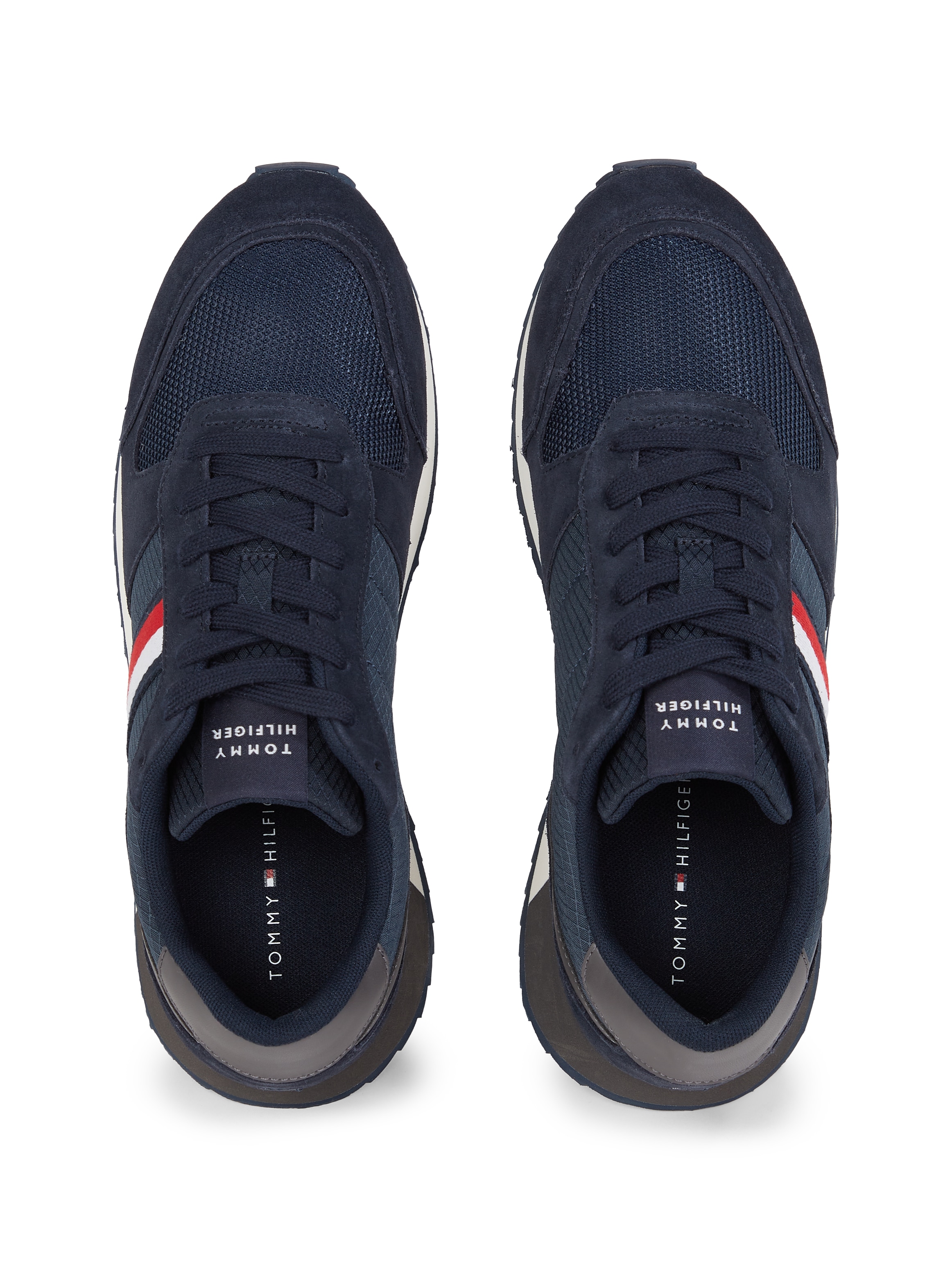 Tommy Hilfiger Sneaker »RUNNER EVO MIX BLOCK«, Freizeitschuh, Halbschuh, Schnürschuh mit Streifen in Tommy Farben