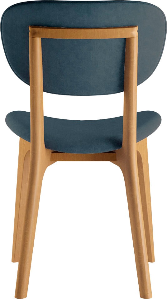 Stuhl HOME AFFAIRE "COZY Made in Italy", blau (jeans, buche, jeans), B:50cm H:88cm T:62cm, Polyester, Stühle, Stuhl, Gestell in Buche, Kirsch- oder Nussbaum, Massivholz, Design Stuhl 3
