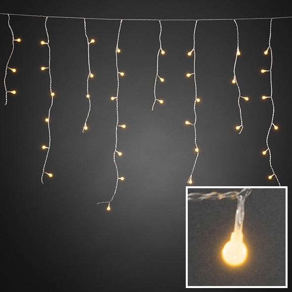 KONSTSMIDE LED-Lichtervorhang »Weihnachtsdeko mit St.-flammig, kaufen Eisregen aussen«, 200 LED | Globes, weißen bernsteinfarbene 200 BAUR Diode