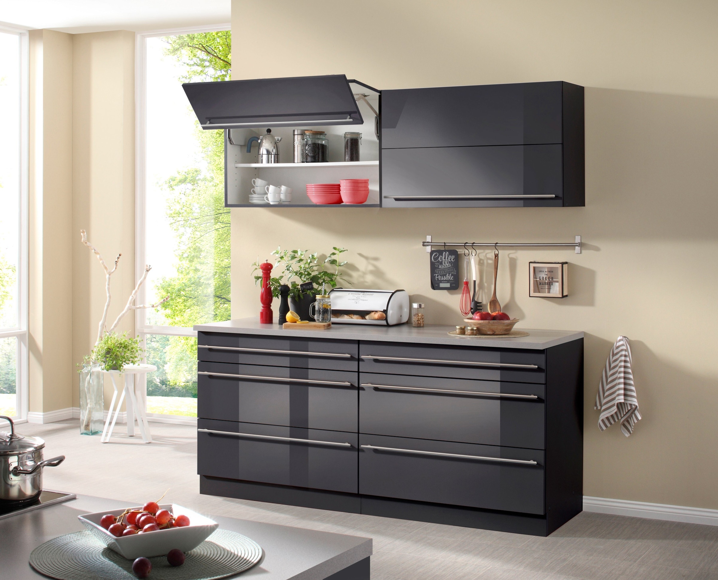 wiho Küchen Küche »Chicago« ohne E-Geräte, Gesamtbreite 180 cm