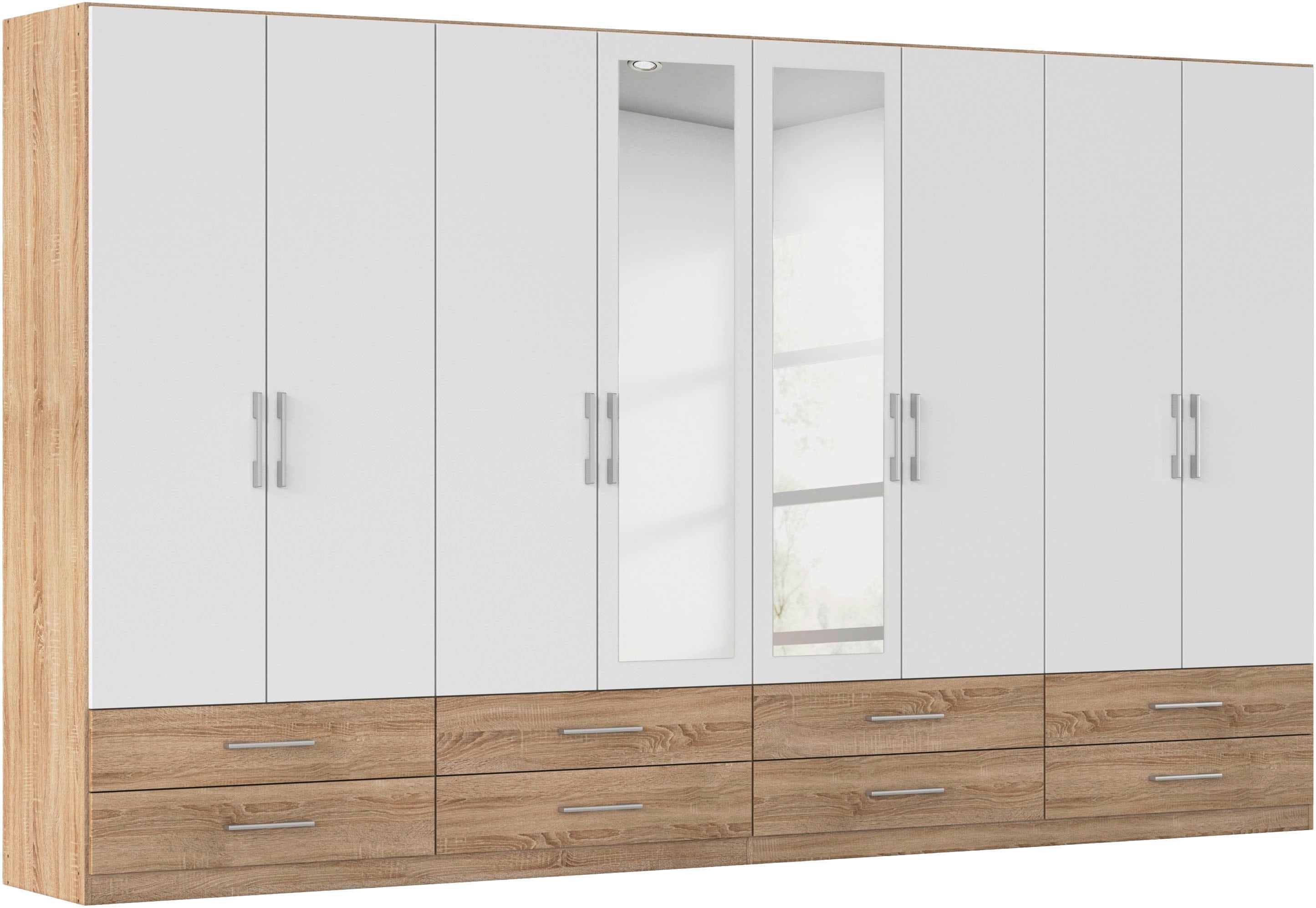 rauch Kleiderschrank "Schrank Garderobenschrank Mehrzweckschrank Schlafzimmer HERSBRUCK" 3 verschiedene Ausstattungen BASIC/CLASSIC/PREMIUM (inkl. SOFT-CLOSE), mit großzügigen Schubladen sowie Spiegeltüren MADE IN GERMANY