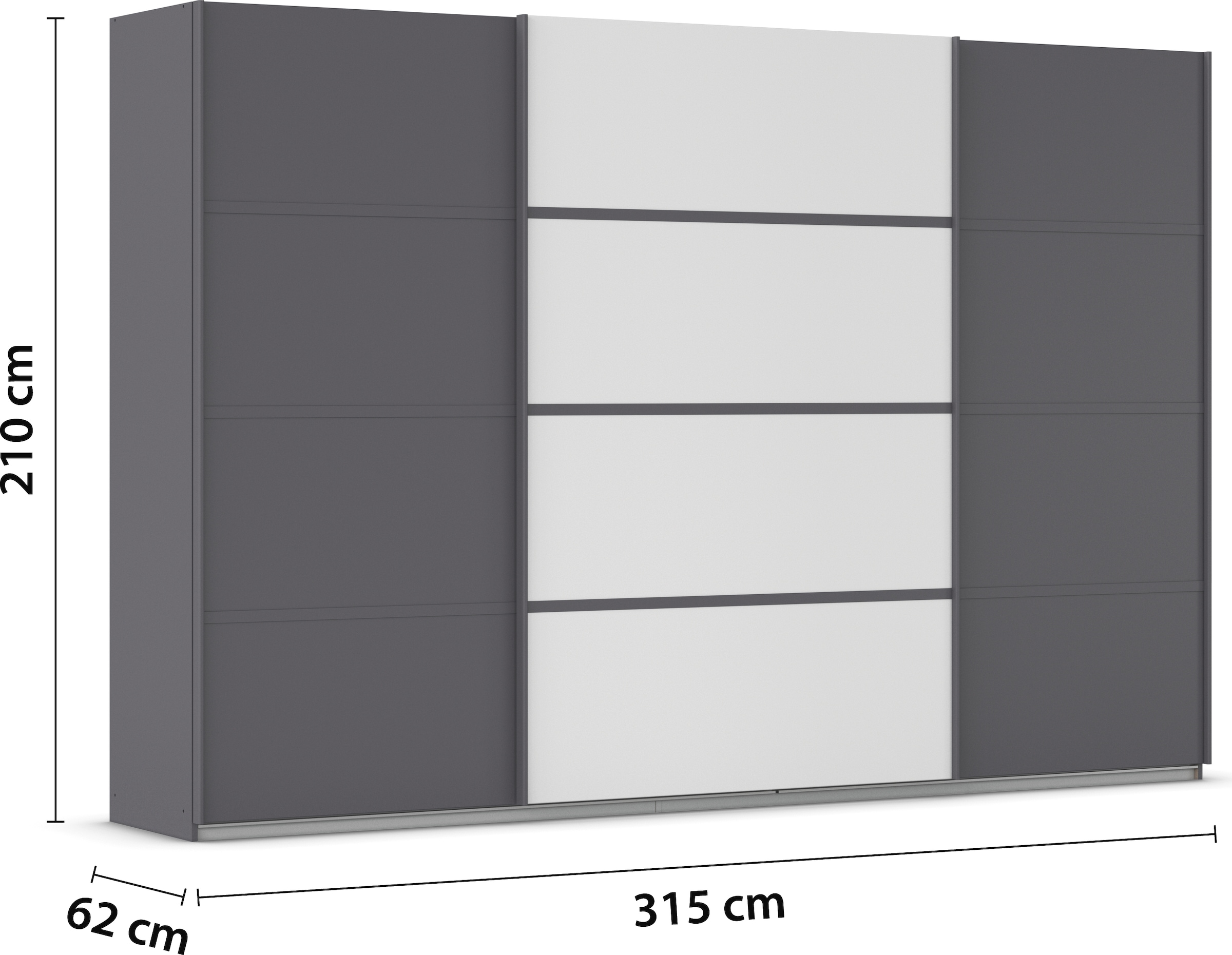 rauch Kleiderschrank »Schwebetürenschrank Garderobe Schrank TOP ANGEBOT Avola«, (in 3 verschiedenen Ausstattungen BASIC/CLASSIC/PREMIUM), mit eleganten Zierleisten in Chrom, Schwarz oder Weiß MADE IN GERMANY