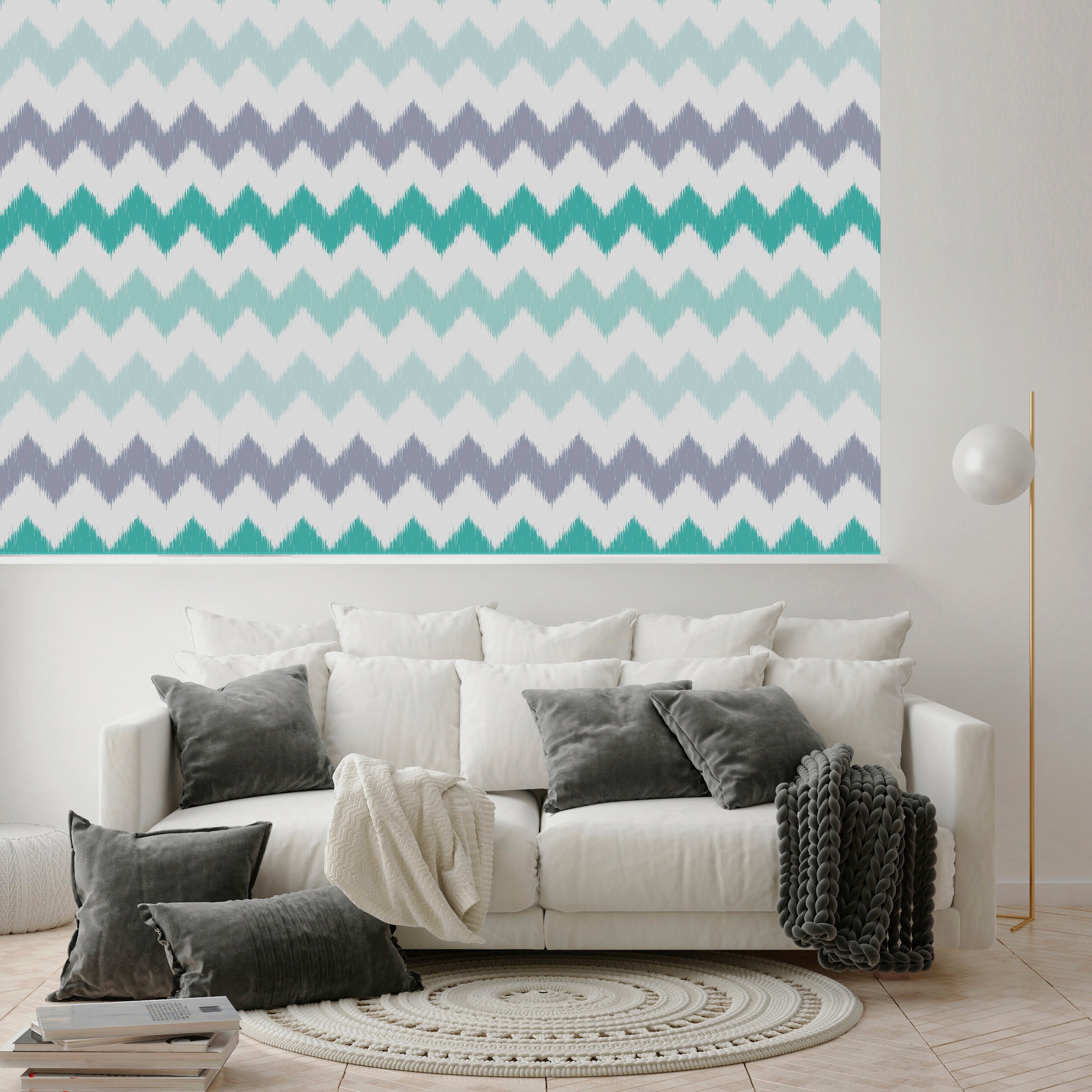 queence Vinyltapete »Celia«, Streifen, 90x250cm, selbstklebend, kinderleichte Anbringung, Sticker