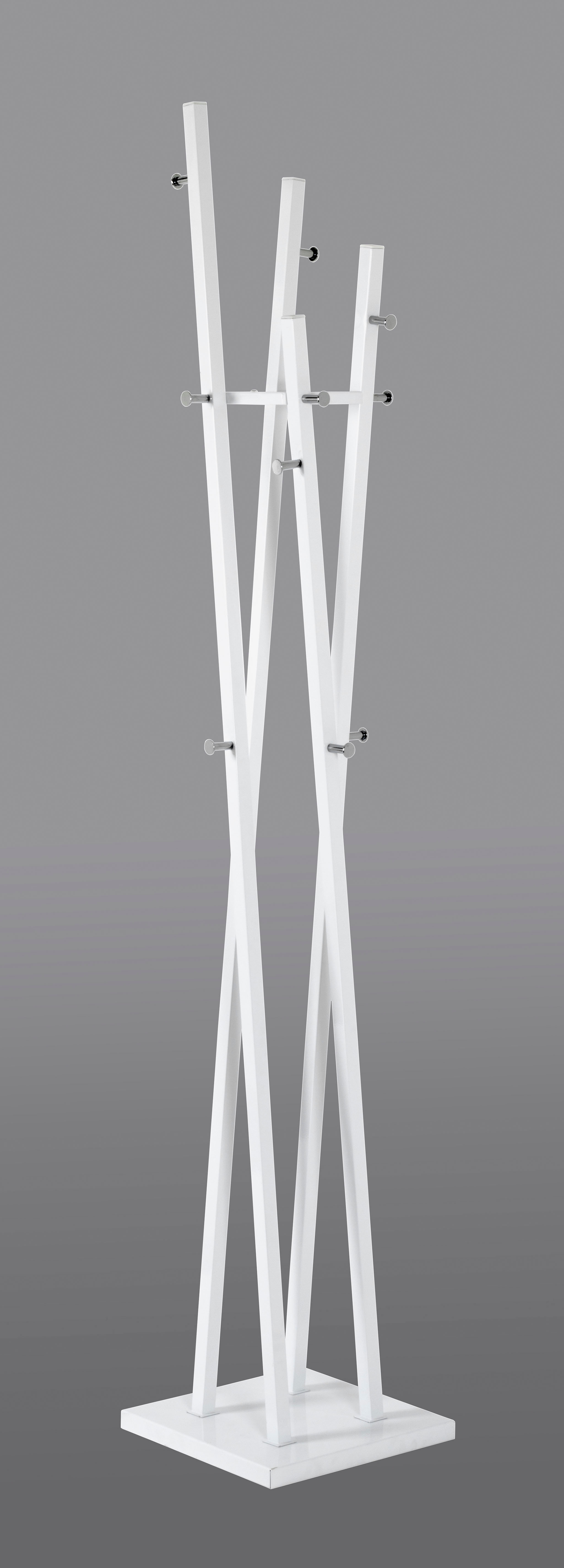 HAKU Garderobenständer "Kleiderständer, Standgarderobe" quadratisch - aus Metall Weiß - B/T/H 35/35/192 cm