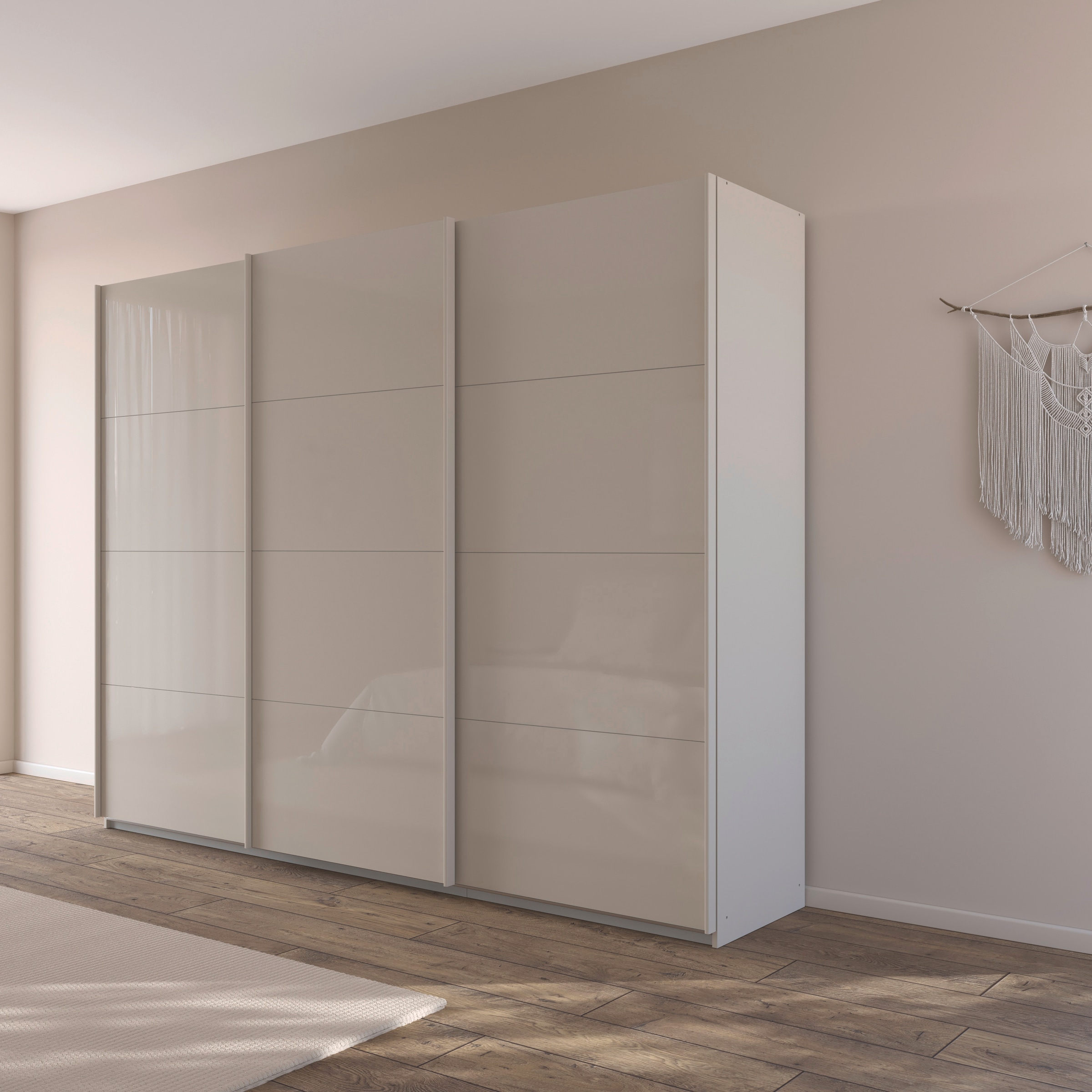 rauch Schwebetürenschrank »Kleiderschrank Schrank Garderobe AGORDO mit Glasfront«, durchdachte Innenausstattung, in 4 Breiten und 2 Höhen MADE IN GERMANY