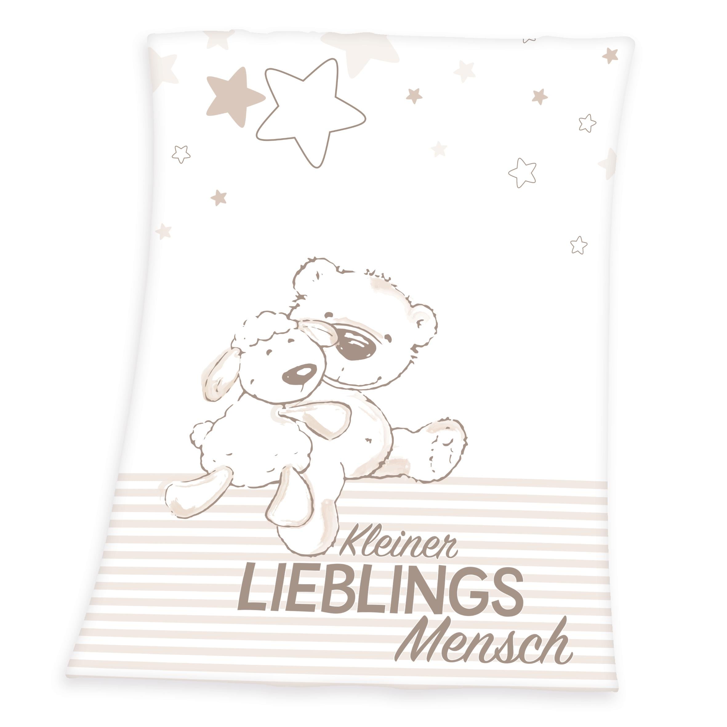 Herding Babydecke »Kleiner Lieblingsmensch«, mit Teddy und Schaf, Kuscheldecke