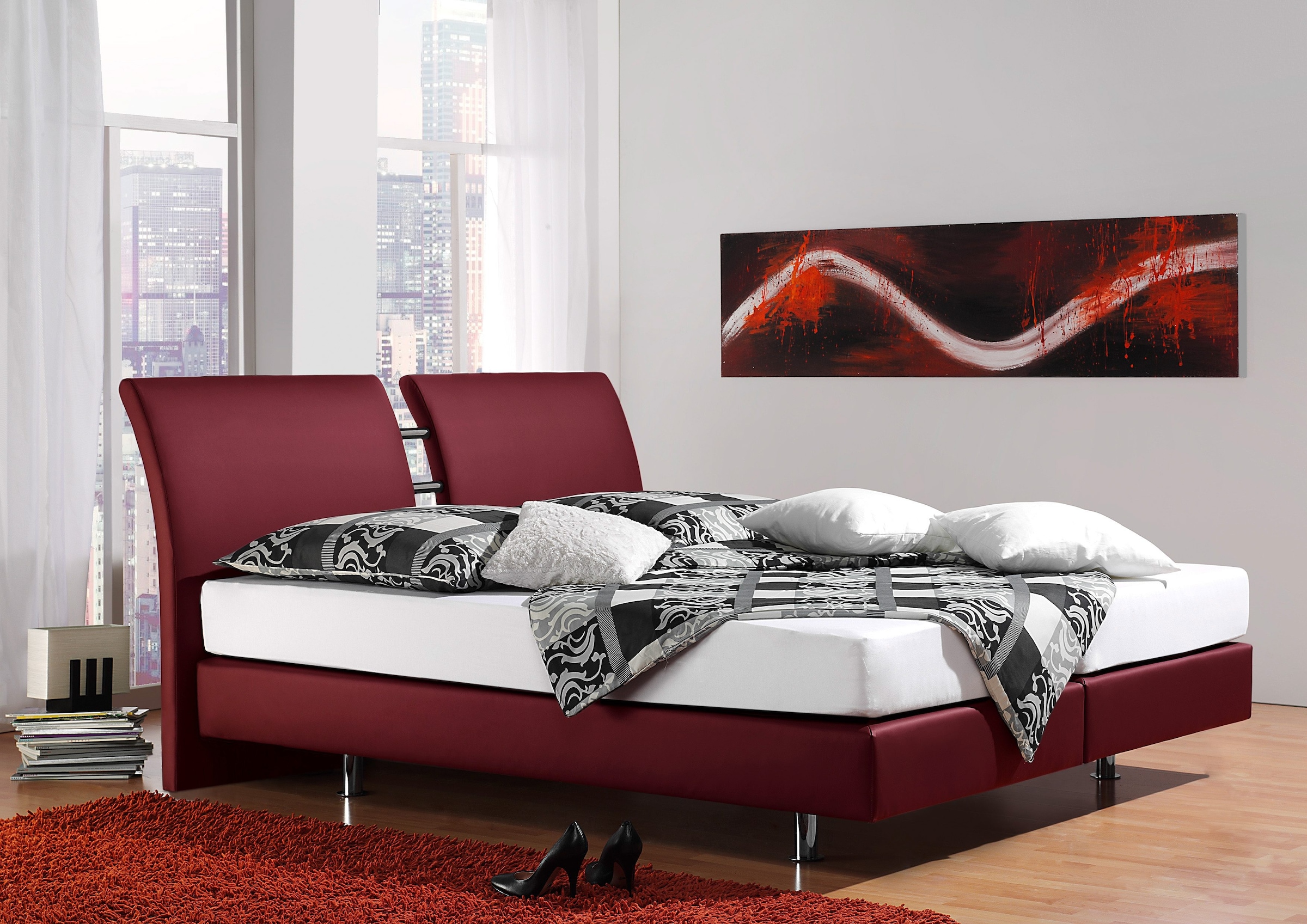 Home affaire Boxspringbett "Polo" in 3 Matratzenarten, 3 Breiten und 4 Farb günstig online kaufen