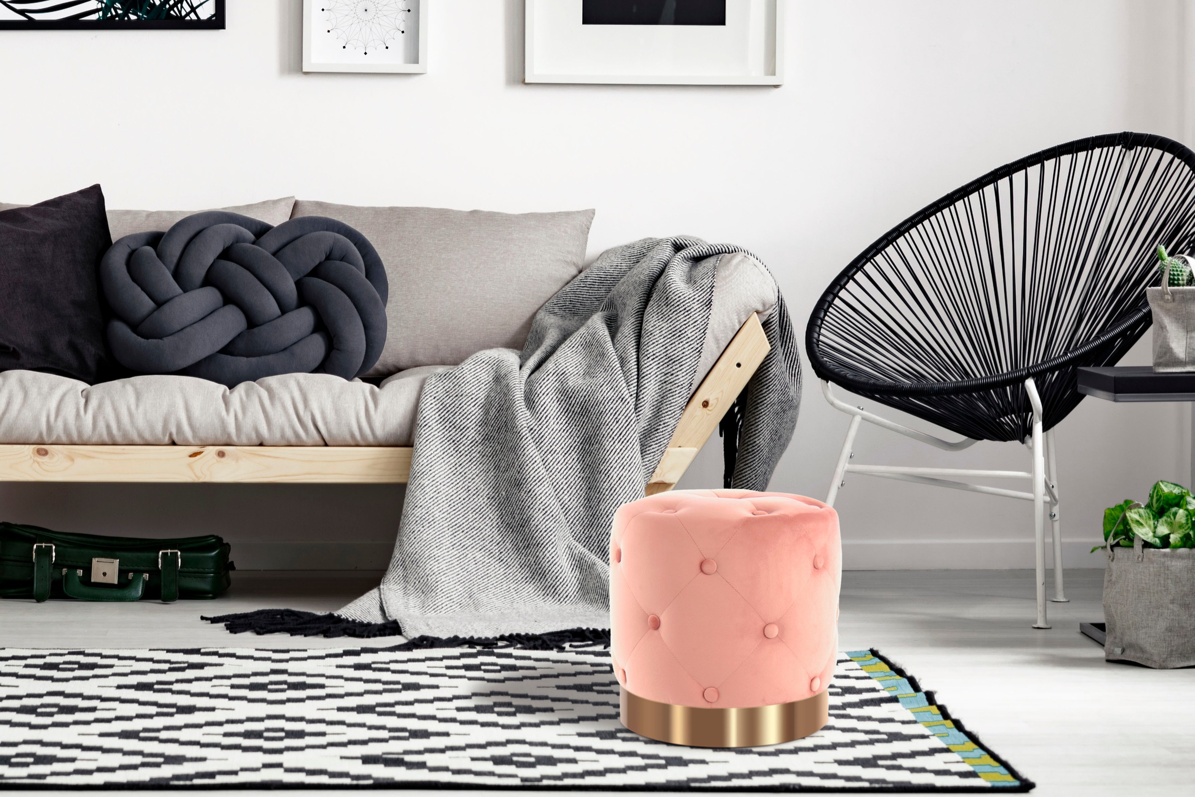 Kayoom Hocker "Piano 225,Sitzhocker mit weichem Velvet-Bezug, edles Ambient günstig online kaufen