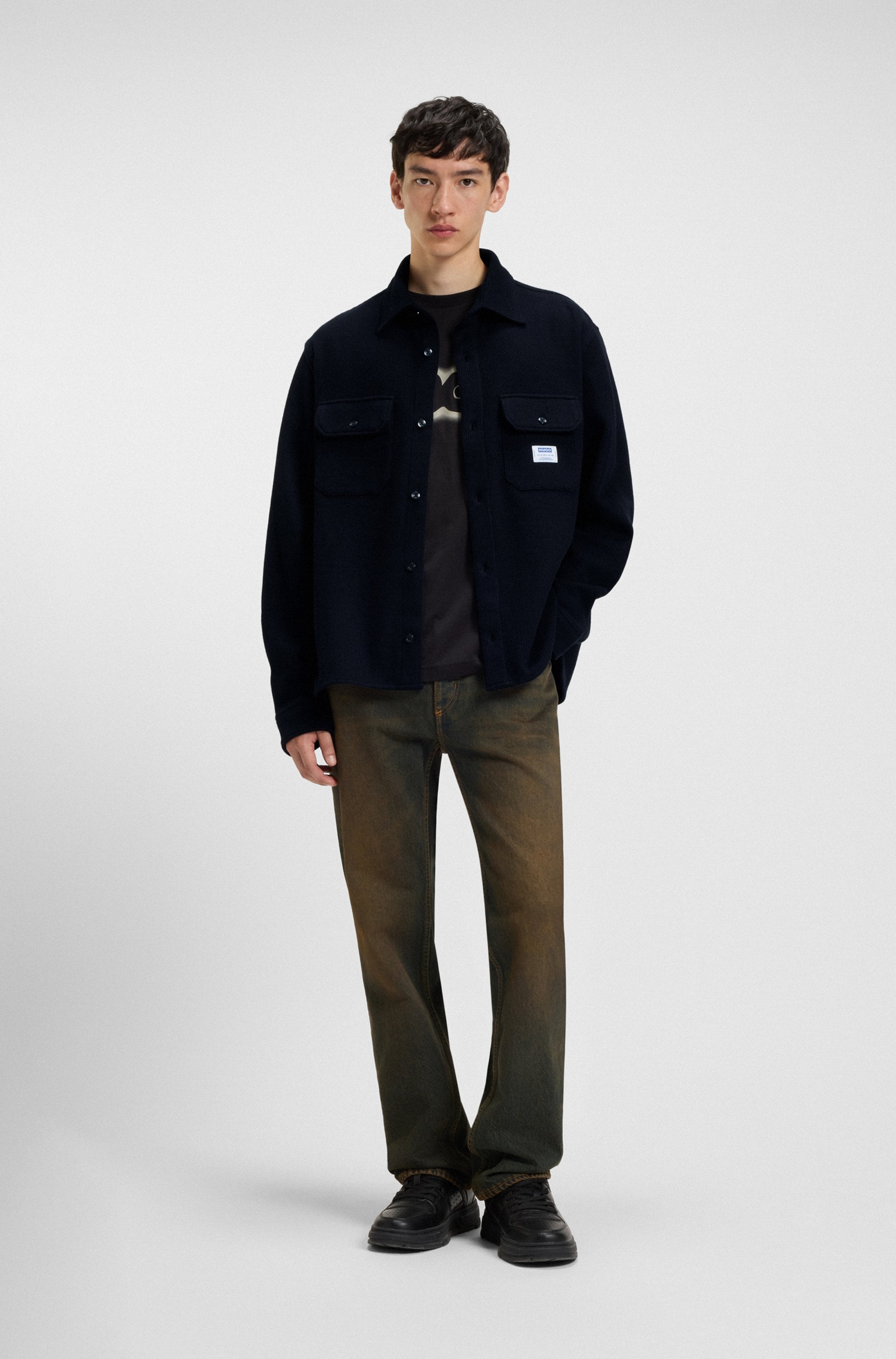 HUGO Blue Langarmhemd »Ekynone«, Oversize Fit