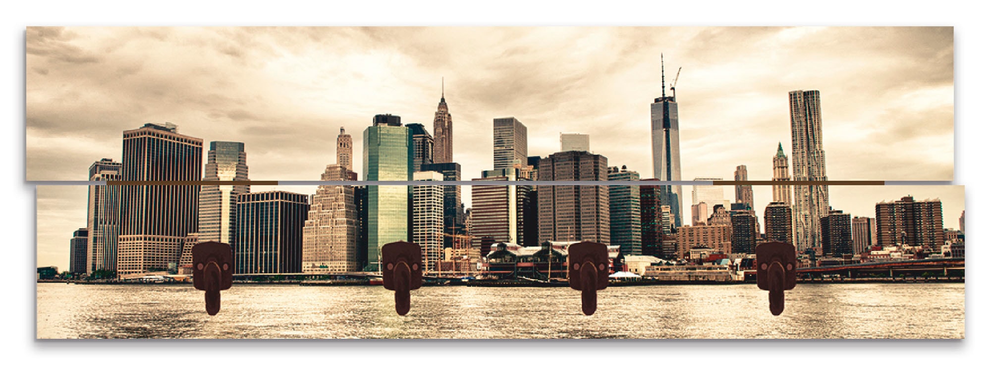 Artland Garderobenleiste »Lower Manhattan Skyline«, teilmontiert