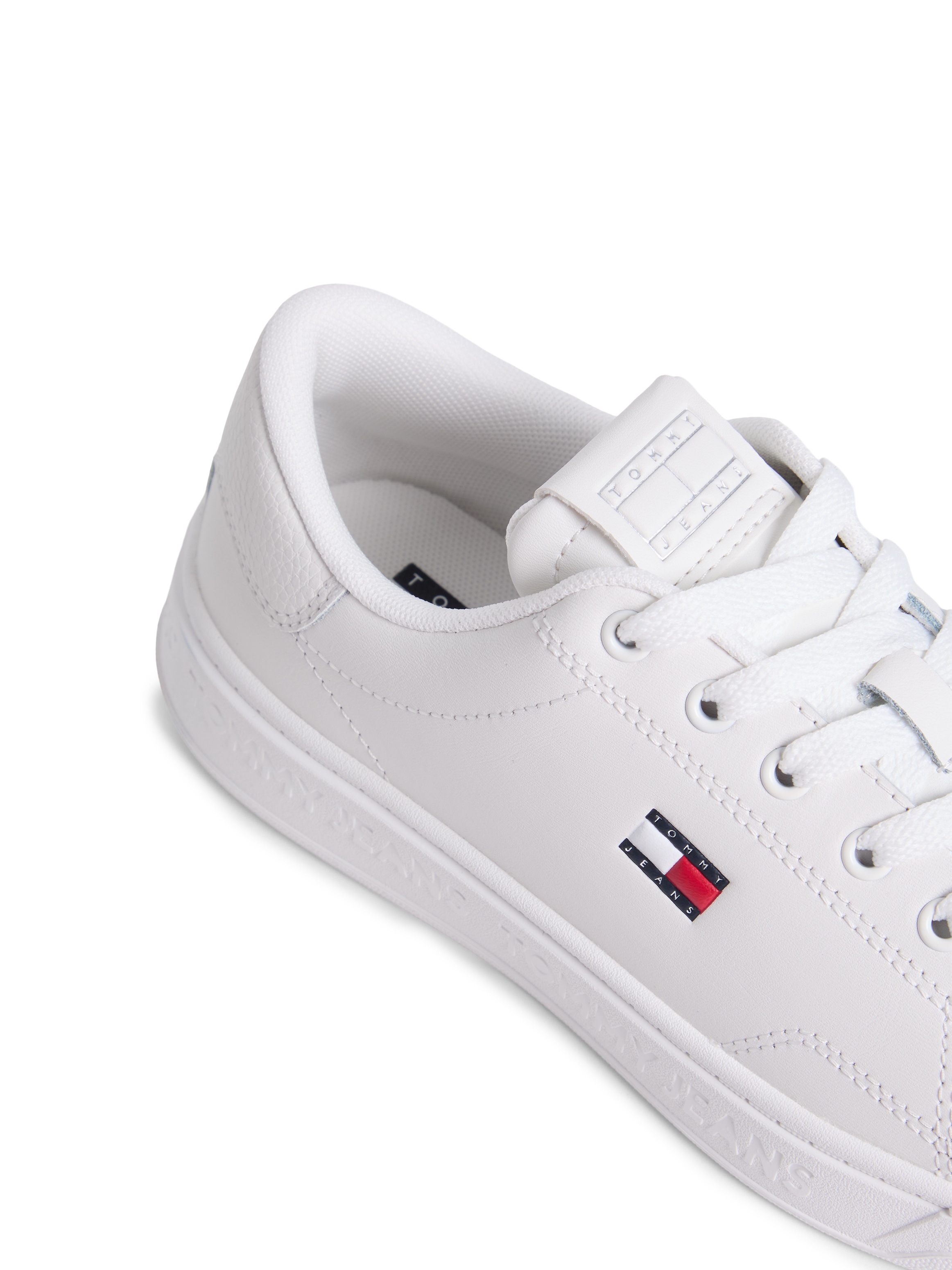 Tommy Jeans Plateausneaker »TJW SCRIPT CUPSOLE«  Freizeitschuh, Halbschuh, Schnürschuh mit seitlicher Logoflagge