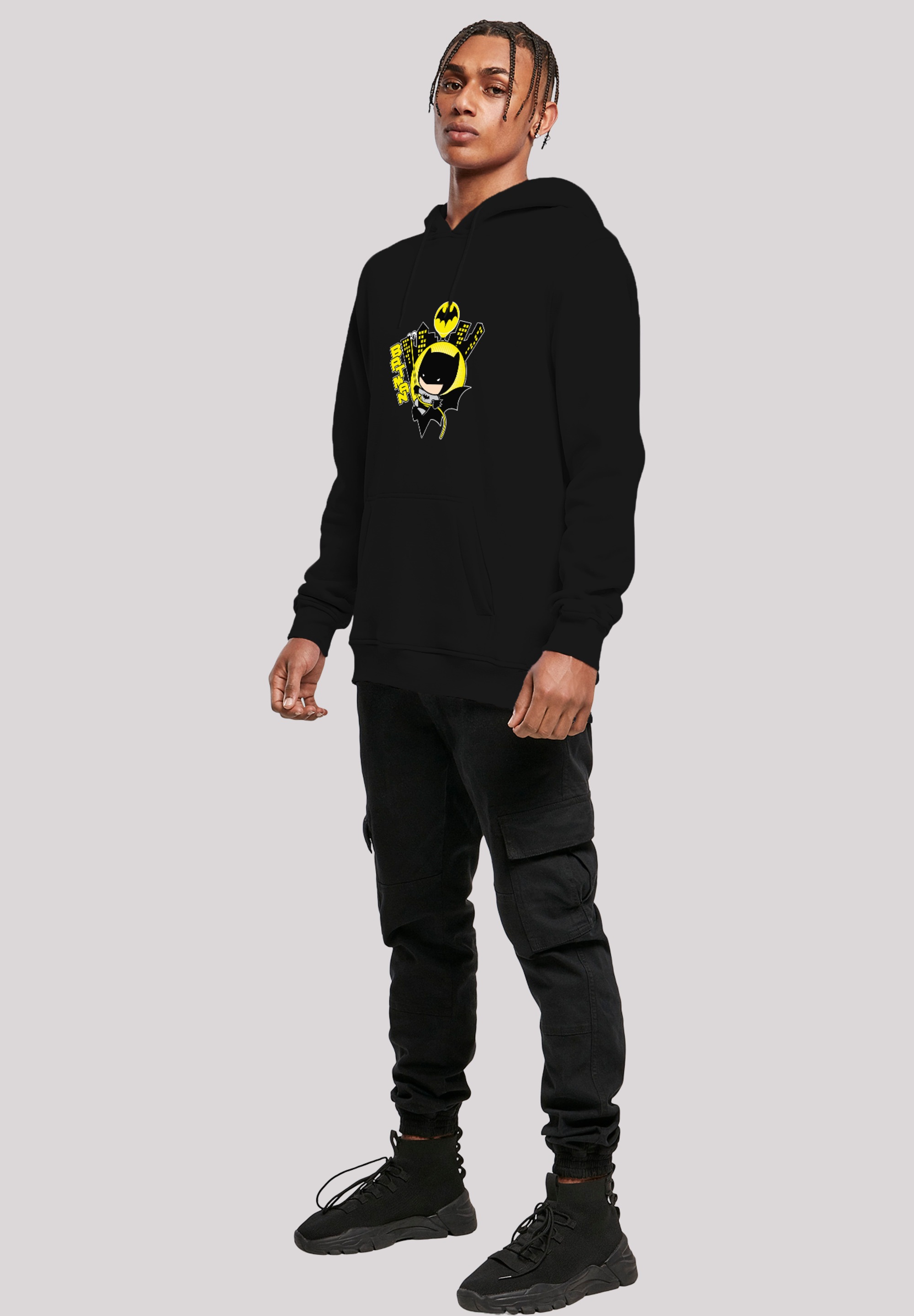 F4NT4STIC Sweatshirt »F4NT4STIC Herren Chibi Batman Swinging with Fitted heavy hoody«, (1 tlg.)