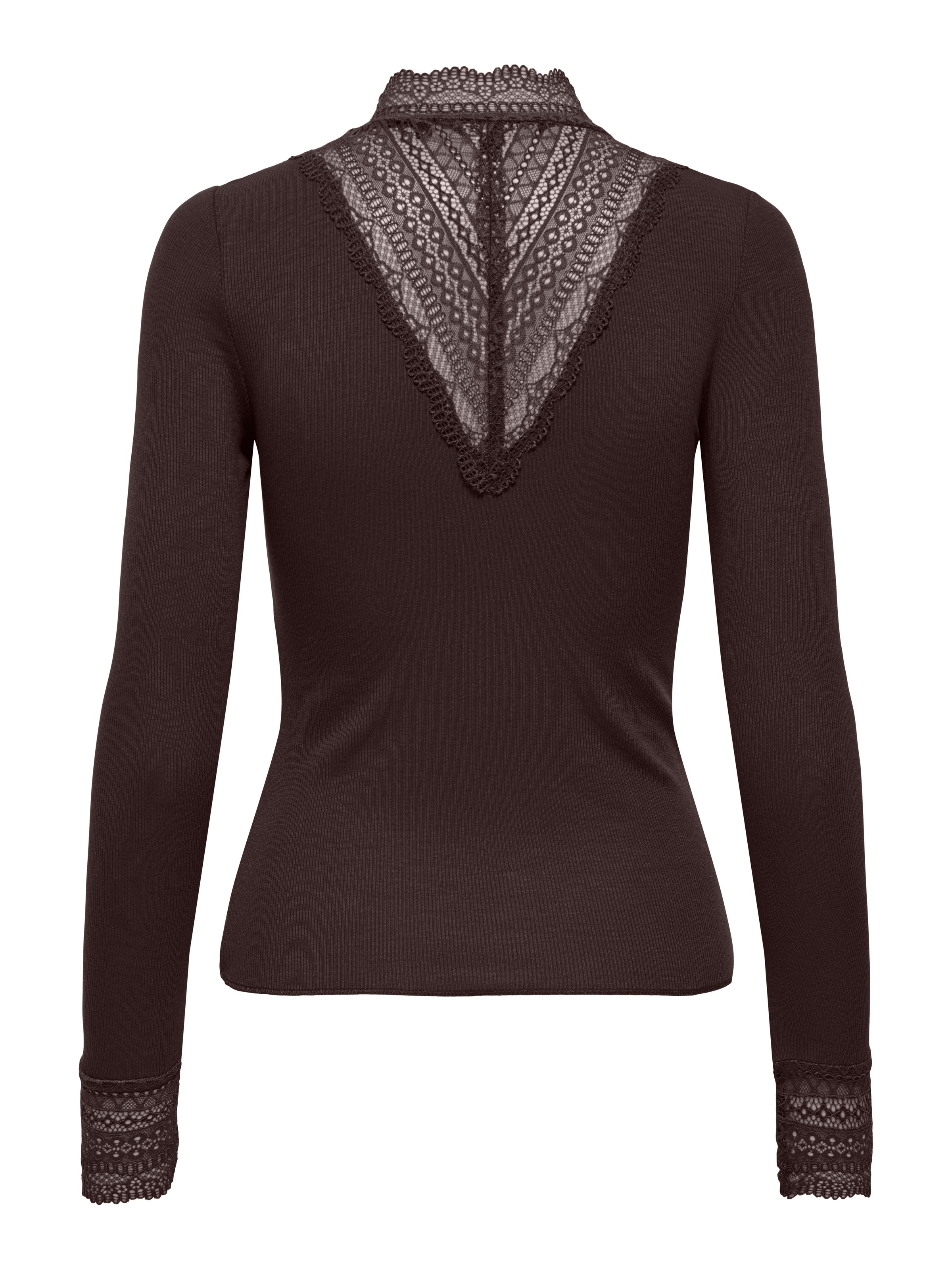 ONLY Spitzenshirt »ONLTILDE L/S HIGH NECK LACE TOP JRS« Viskosemischung, mit Spitze