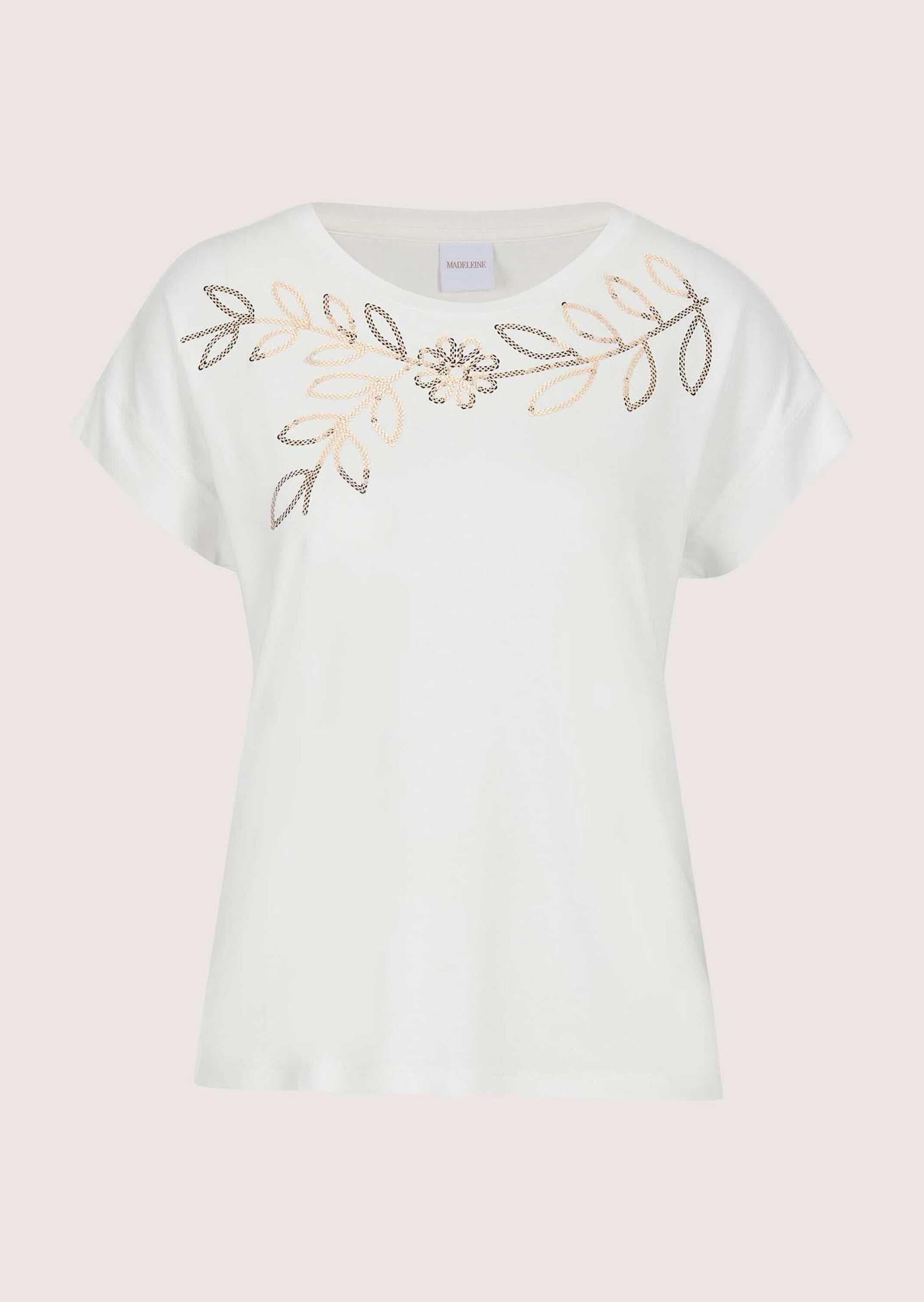 MADELEINE Kurzarmshirt "Blusenshirt Elegantes T-Shirt mit Glanzeffekten" Pailetten