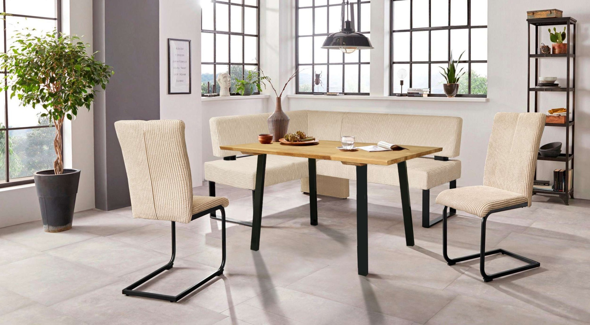 Home affaire Eckbankgruppe "Oliver" Set, 4-tlg, 4 Stk. tlg. Eckbank mit Wel günstig online kaufen