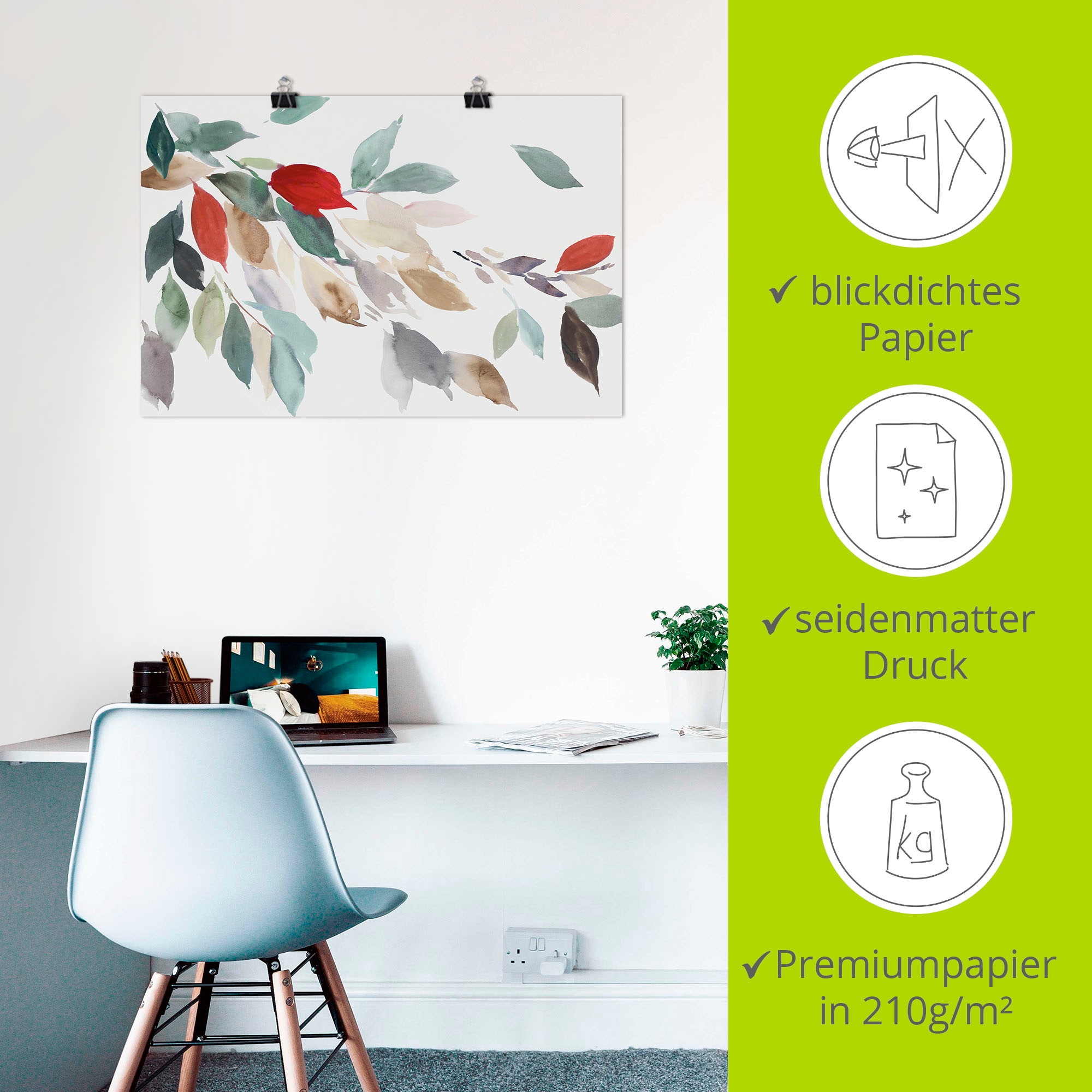 Artland Wandbild »Herbstfarbene Blätter III«, Blätterbilder, (1 St.), als Leinwandbild, Poster in verschied. Größen