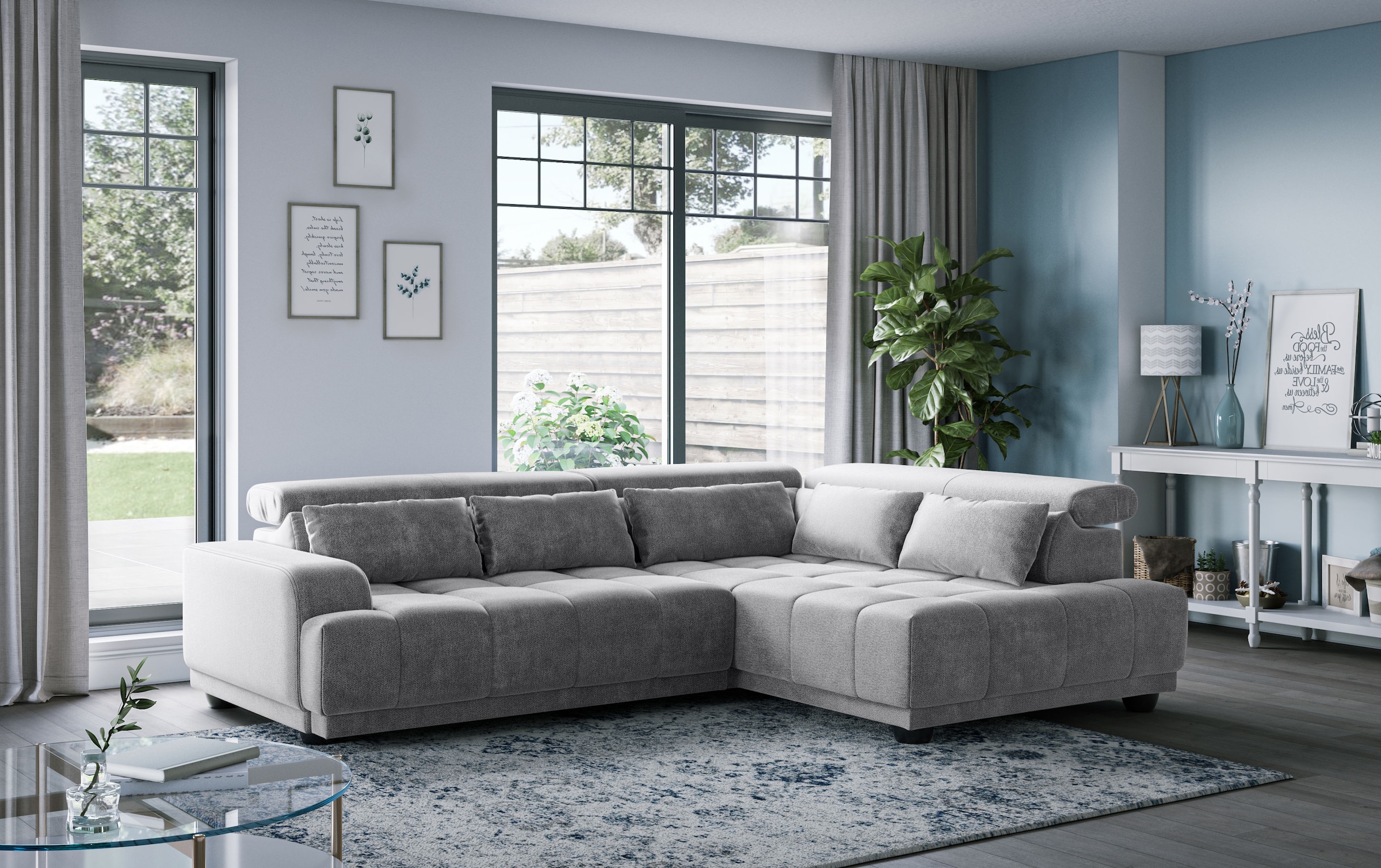 OTTO home Ecksofa "Jade L Form, Breite: 270 cm, mit Kopfteilverstellung & Nierenkissen" optional elektr. Sitztiefenverstellung