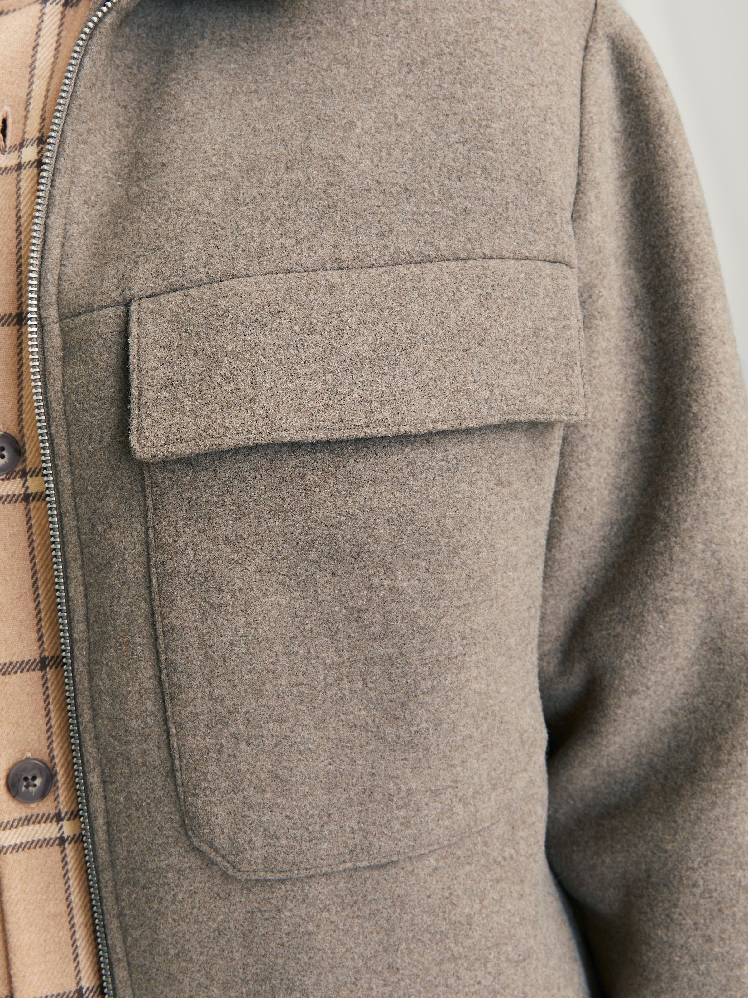 Jack & Jones Wolljacke »JPRCCRUSSEL WOOL BLEND JACKET SN«, ohne Kapuze