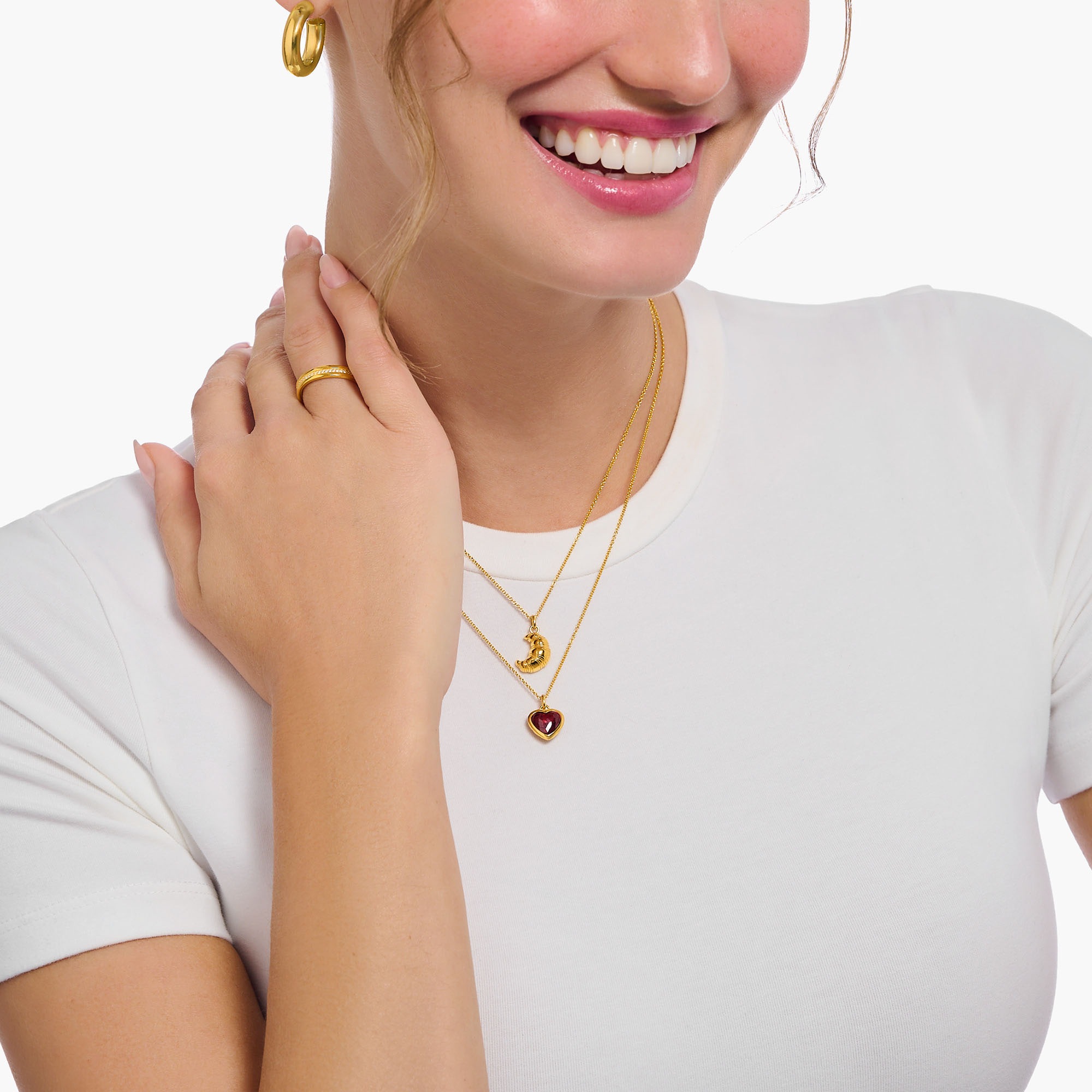 THOMAS SABO Kette mit Anhänger »Herz-Anhänger, KE2268-051-10-L45V, KE2268-414-10-L45V«, mit Zirkonia (synth.)