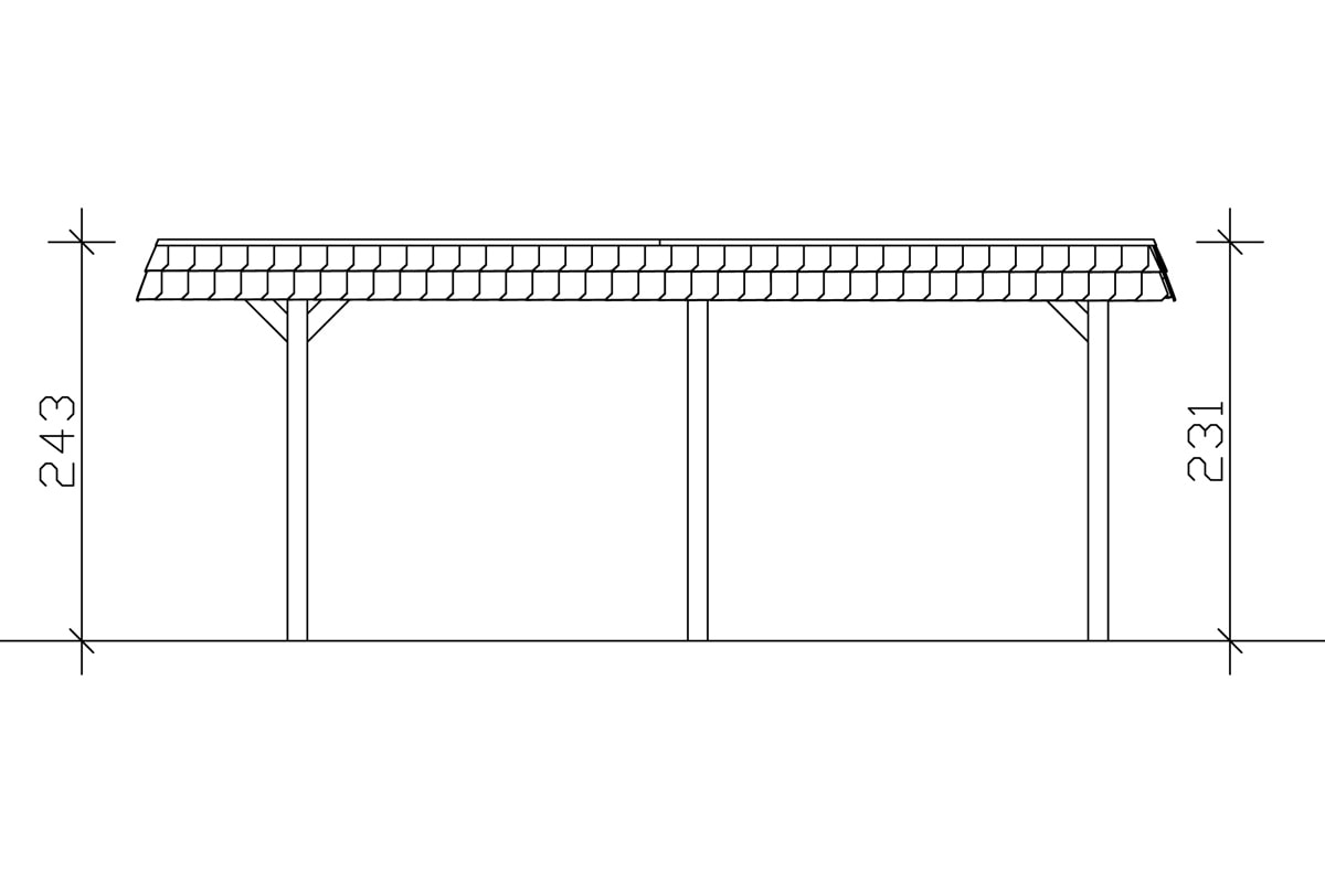Skanholz Einzelcarport »Wendland« Leimholz 291 cm weiß