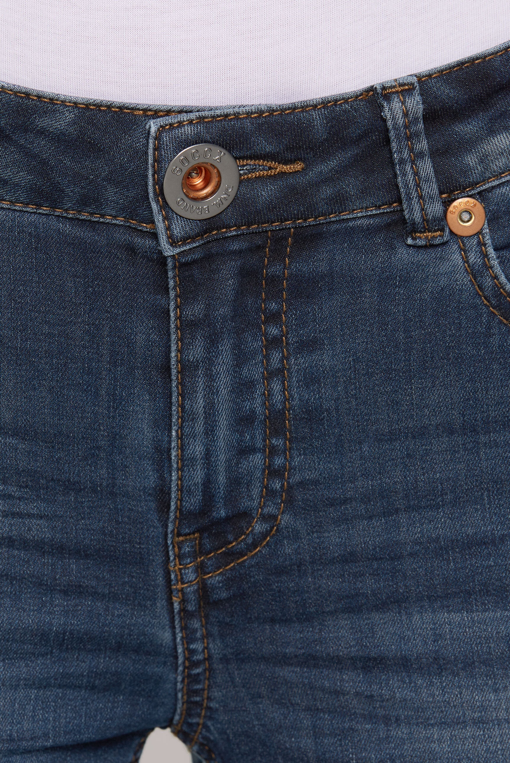 SOCCX Slim-fit-Jeans mit verkürztem Bein