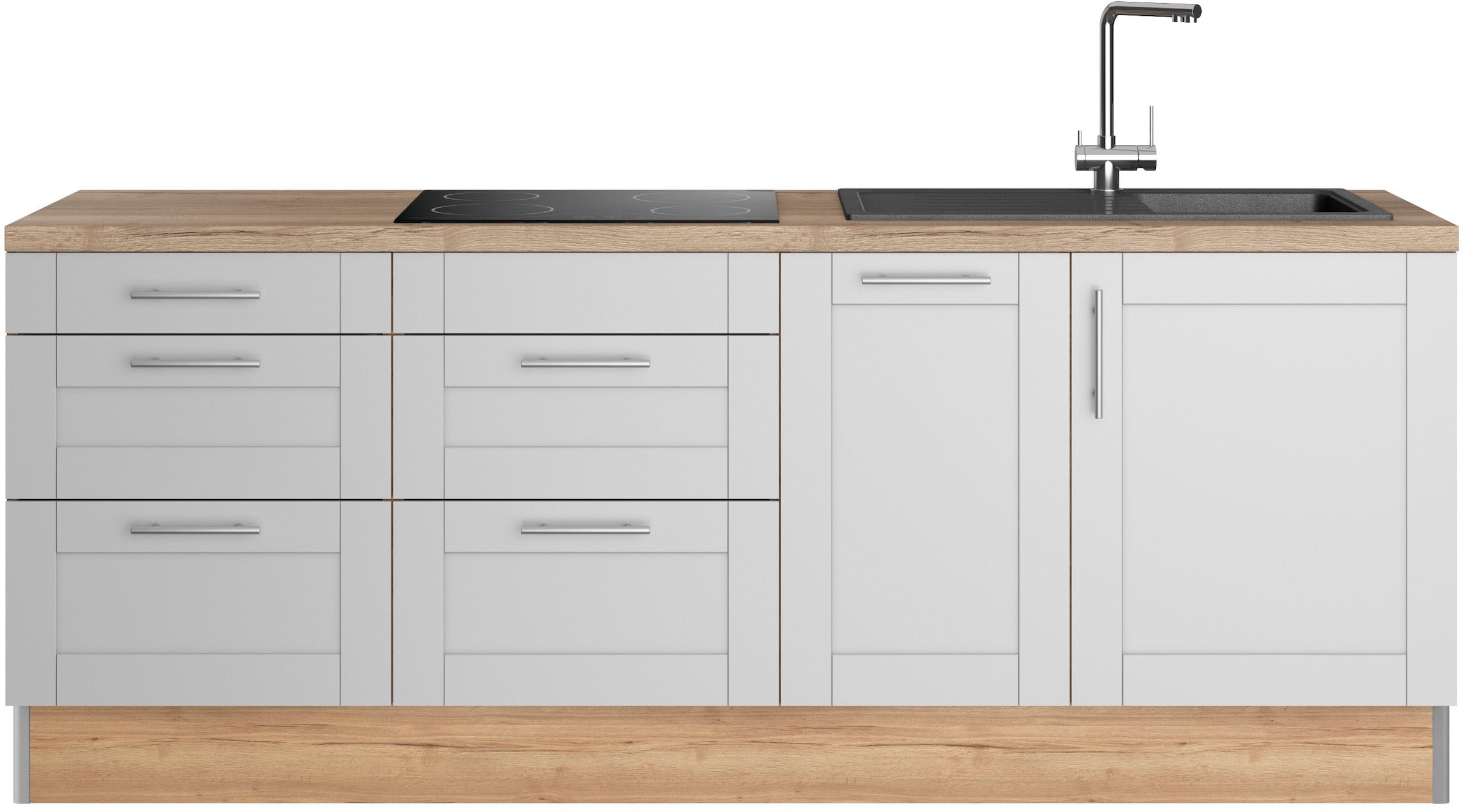 Küche »Ahus«, Breite 225 cm, wahlw. Mit E-Geräten, Soft Close Funktion, MDF Fronten