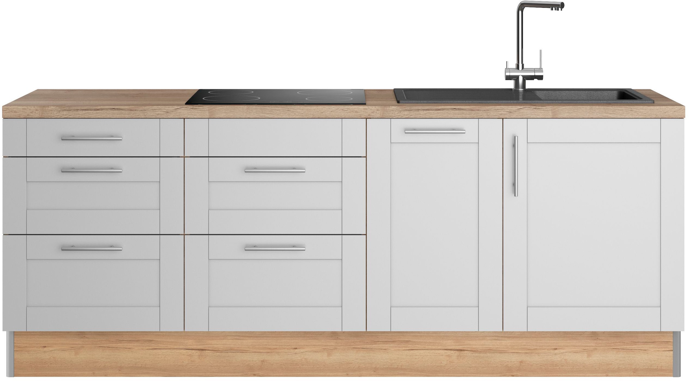 KOCHSTATION Küche "KS-Ahus", Breite 225 cm, wahlw. Mit E-Geräten, Soft Clos günstig online kaufen