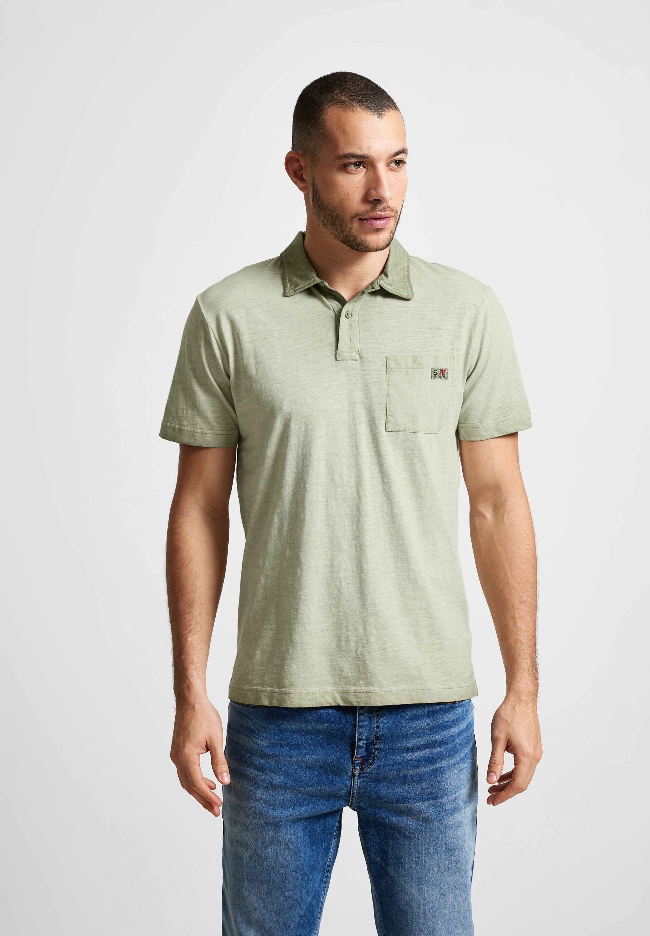 STREET ONE MEN Poloshirt aus reiner Baumwolle