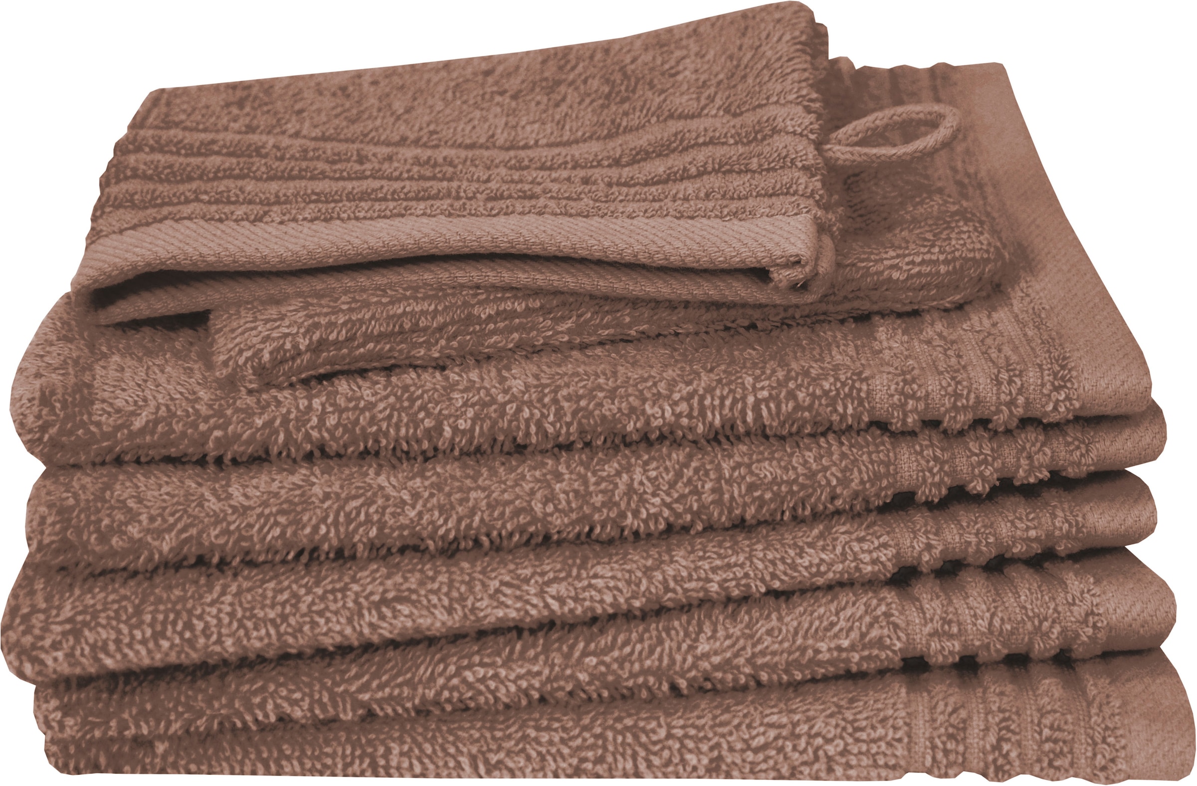 Dyckhoff Waschhandschuh "Waschhandschuh-Set BRILLANT 6-tlg., Baumwolle, 550 g/m²" Baumwolle