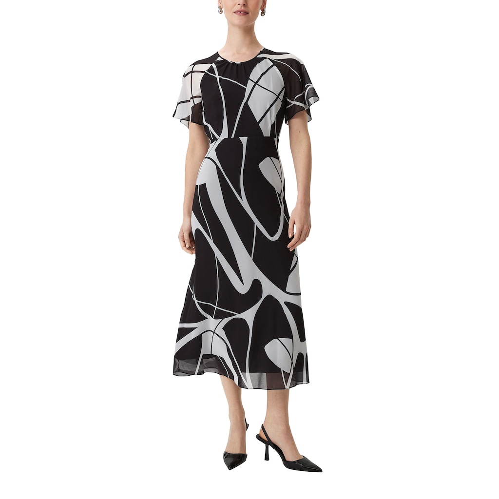 Comma Chiffonkleid, mit Allover-Druck