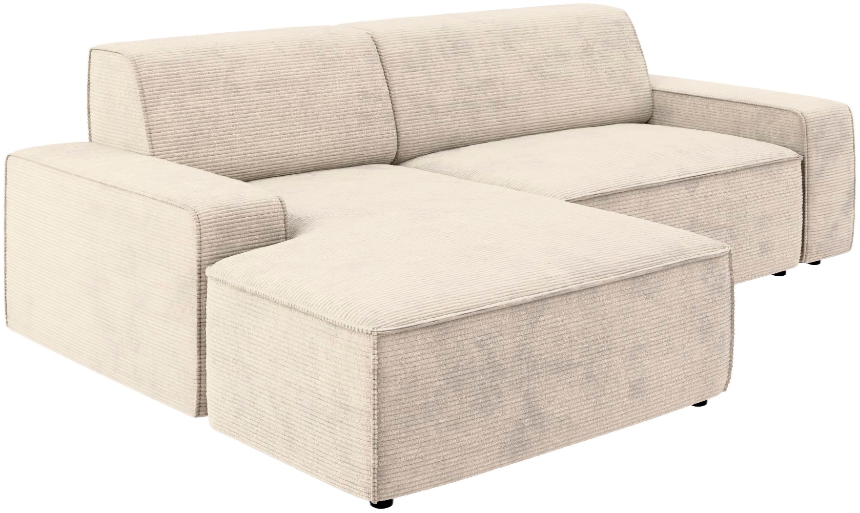 TRENDMANUFAKTUR Ecksofa »Graz, wahlweise mit Sitzvorschub und Bettkasten, L-Form, Breite 246 cm«, in Cord-, haustierfreundlichem LEO Struktur- oder LUMOS-3D-Bezug