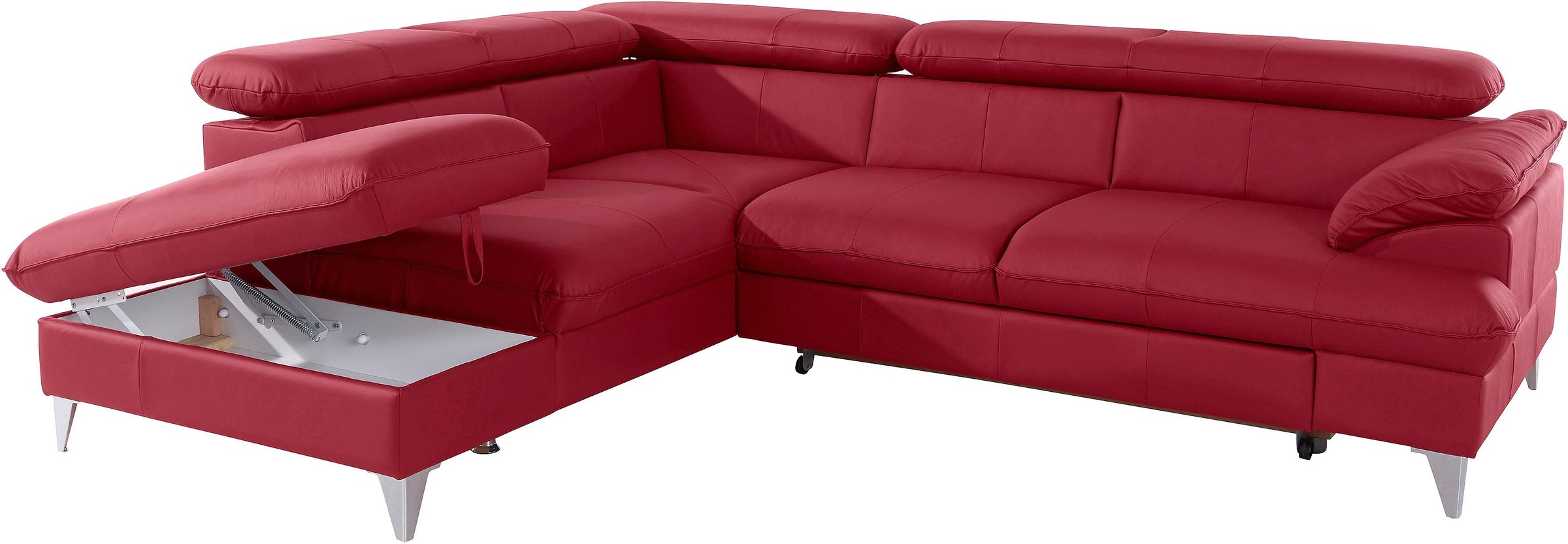 COTTA Ecksofa »Caluso L-Form«, mit Kopfteilverstellung, wahlweise mit Bettfunktion & Bettkasten