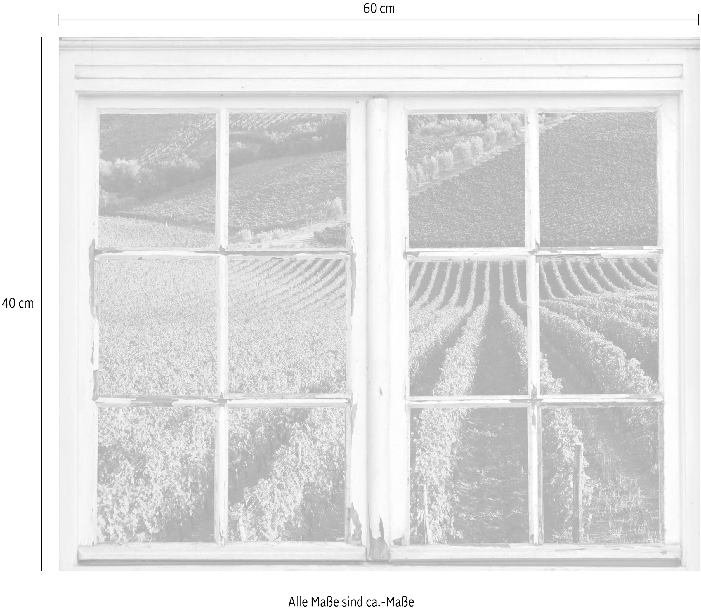 queence Wandsticker »Feld«, Wandsticker, Wandbild, selbstklebend, 3D, Fenster
