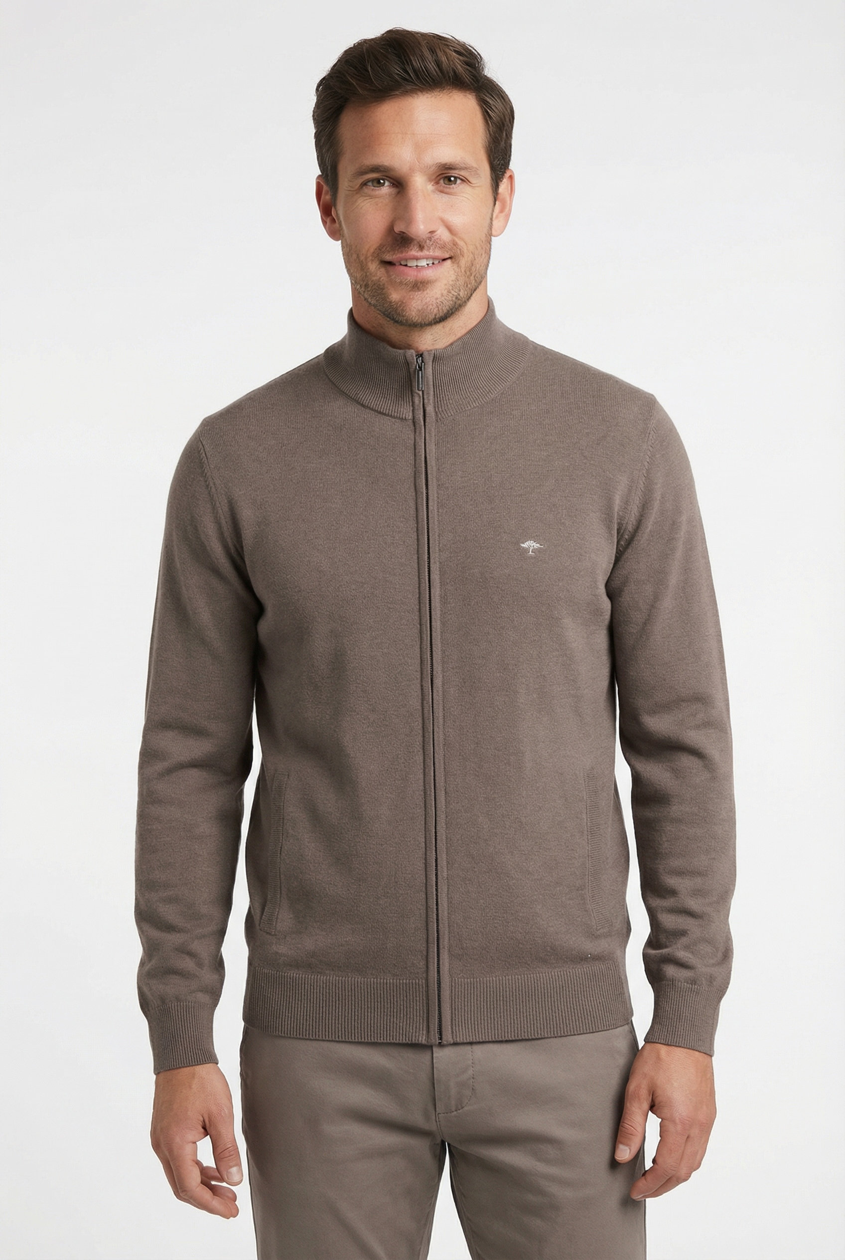 FYNCH-HATTON Strickjacke bequeme Passform, mit Stehkragen, mit Eingrifftasc günstig online kaufen