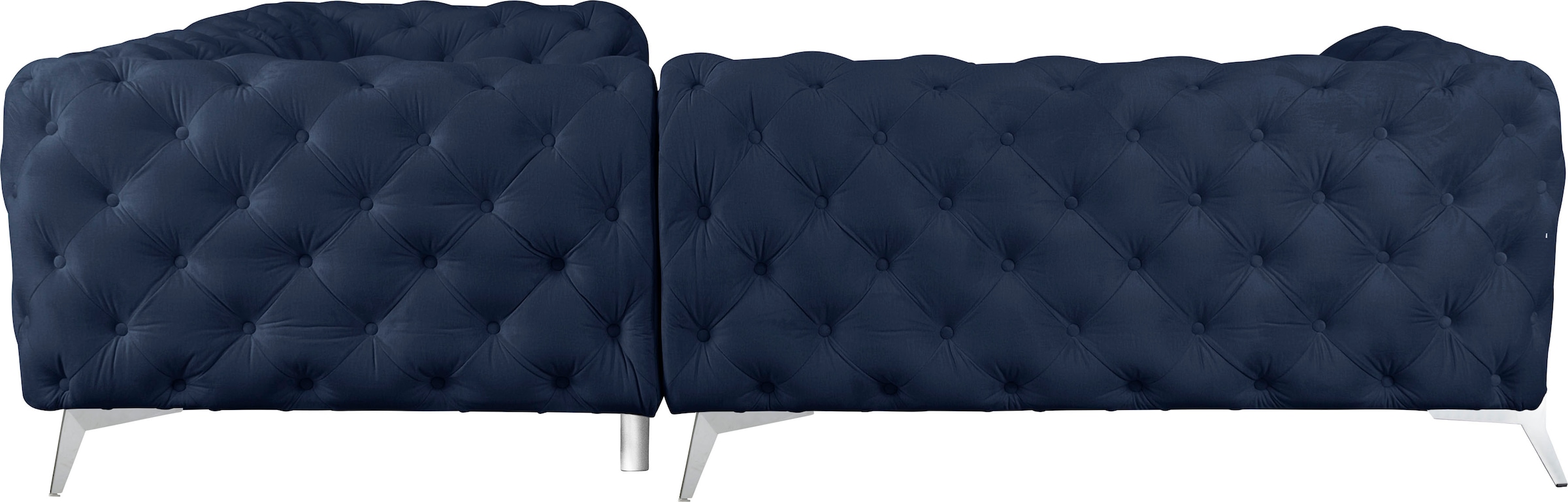 Leonique Chesterfield-Sofa »Amaury L-Form«, Chesterfield-Optik, Breite/Tiefe je 262 cm, Fußfarbe wählbar