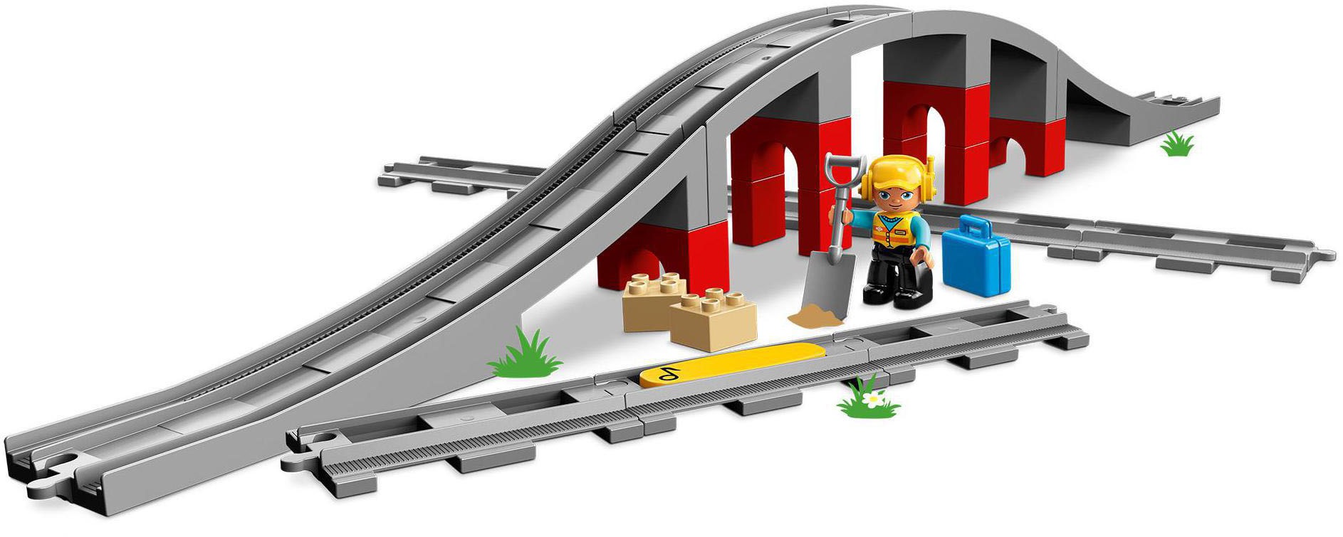 LEGO® Konstruktionsspielsteine »Eisenbahnbrücke und Schienen (10872), LEGO® DUPLO® Town«, (26 St.), Made in Europe