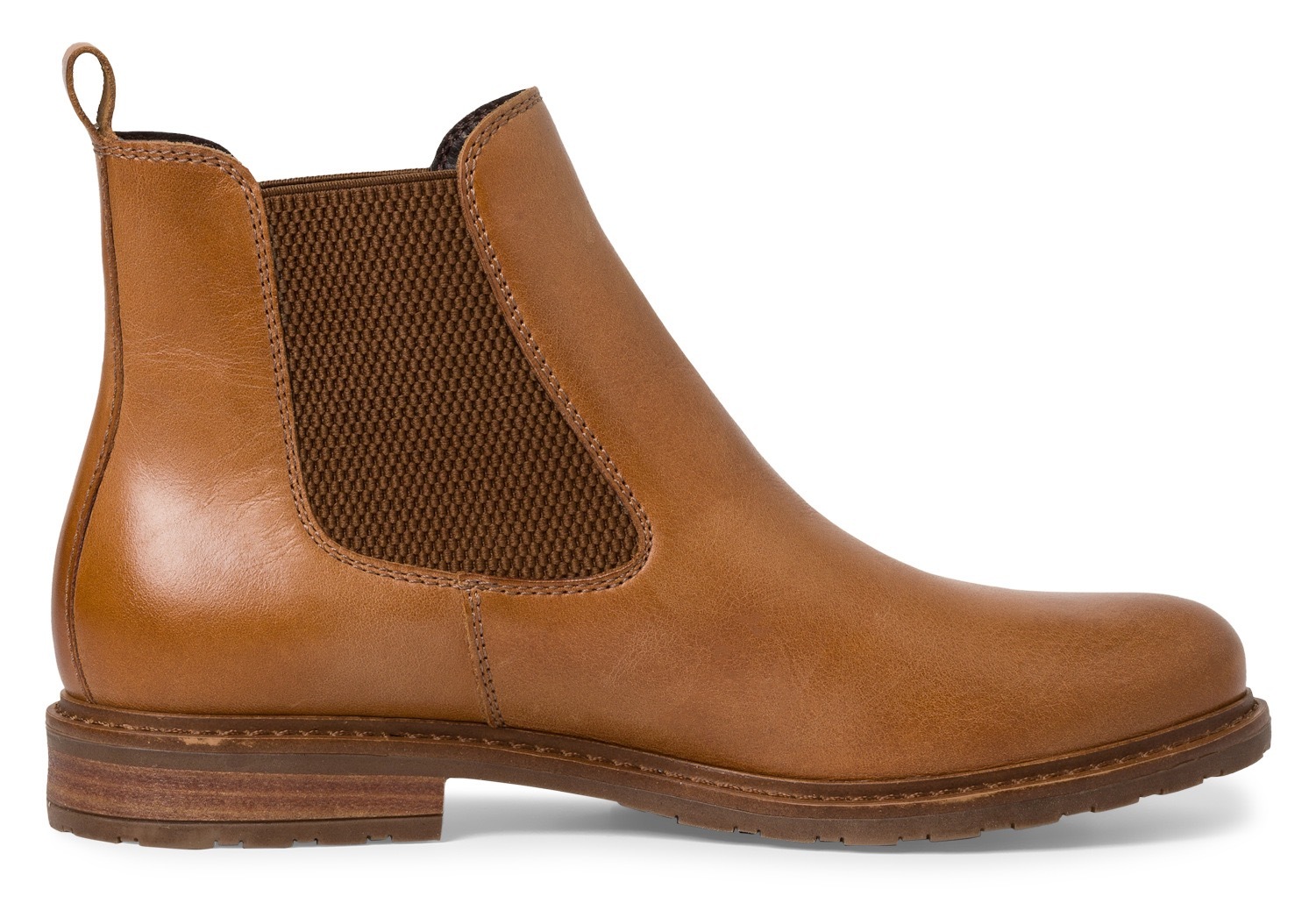 Chelseaboots TAMARIS, Damen, Gr. 36, braun (braun used), Glattleder, Schuhe Chelseaboots, Blockabsatz,Businessschuh,Bequemschuh, klassischer Look, schmale Form 3