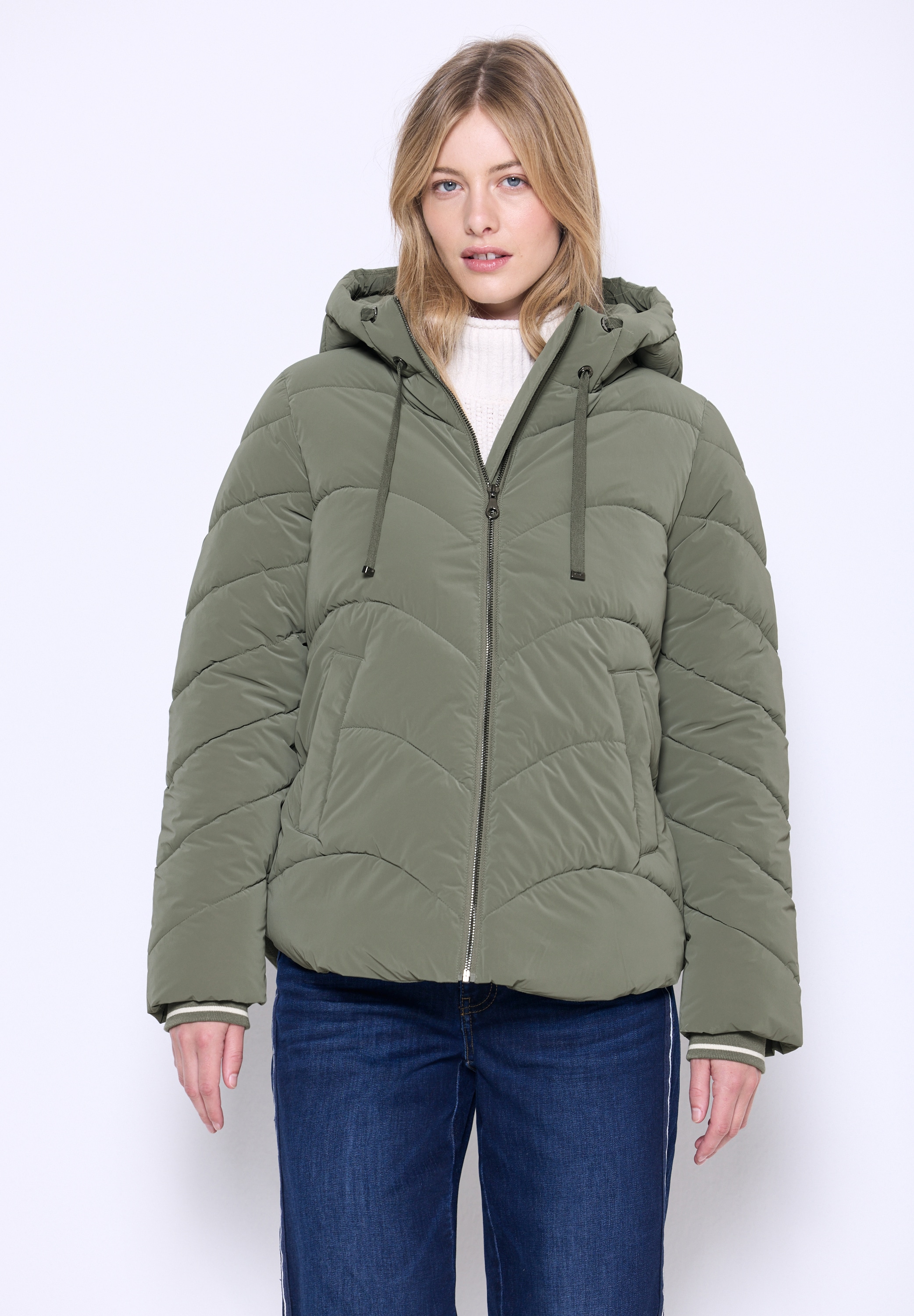 STREET ONE STUDIO Steppjacke, mit Kapuze, in Unifarbe günstig online kaufen