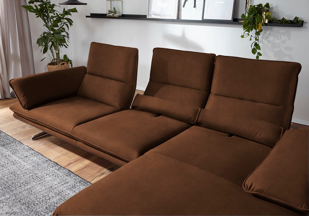 W.SCHILLIG Ecksofa »broadway, Designsofa mit tollem Sitzkomfort, L-Form«, Sitztiefenverstellung, Kopfteil- & Seitenteilverstellung, Breite 291cm