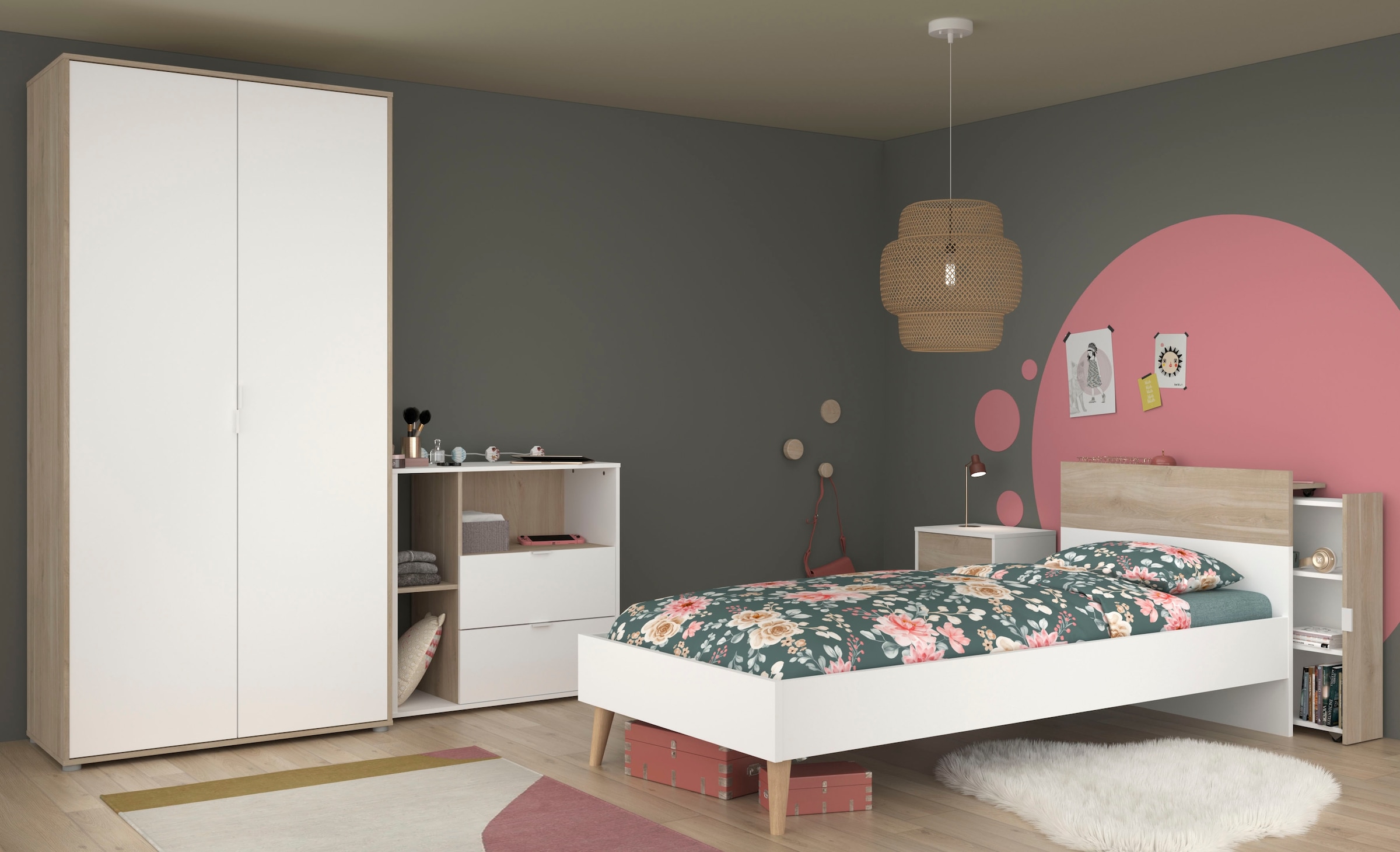 Parisot Jugendzimmer-Set "Aalborg 2" Set, 4 Stk. tlg. ausziehbares Regal am günstig online kaufen
