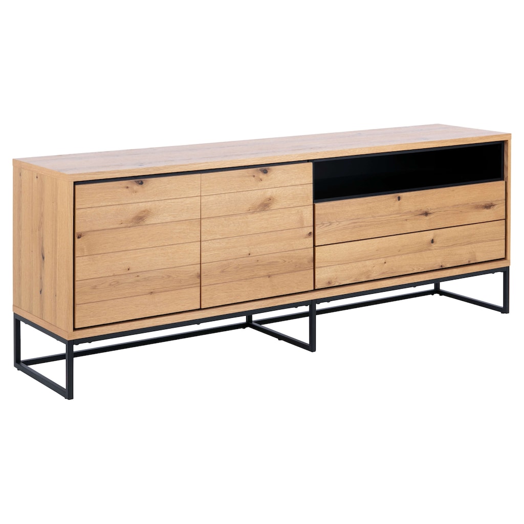 ACTONA GROUP Sideboard »Dalarna«, Wildeiche-Effekt, 2 Türen, 2 Schubladen, Push-to-open