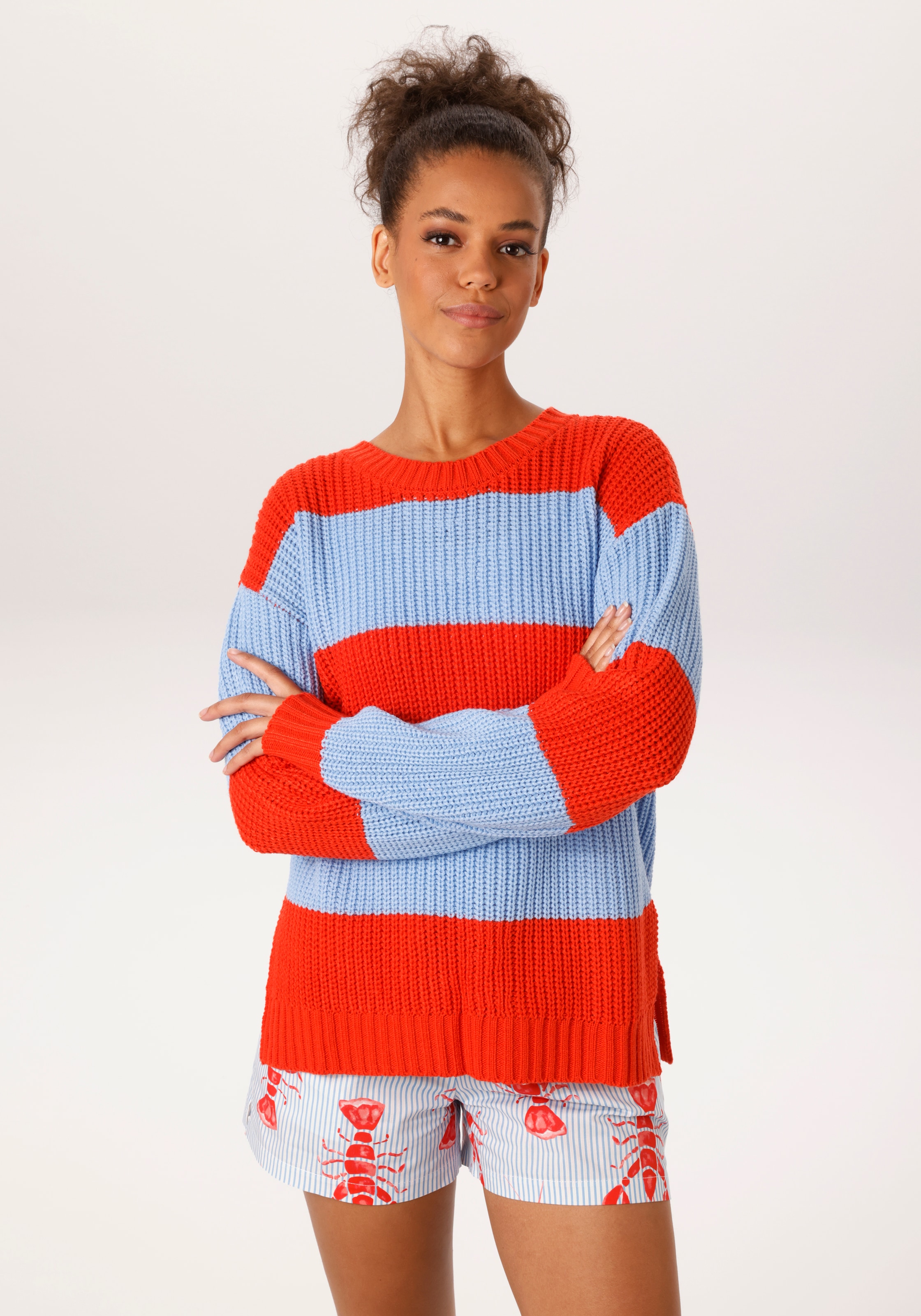 Aniston CASUAL Strickpullover im Colorblocking mit breiten Streifen - NEUE günstig online kaufen