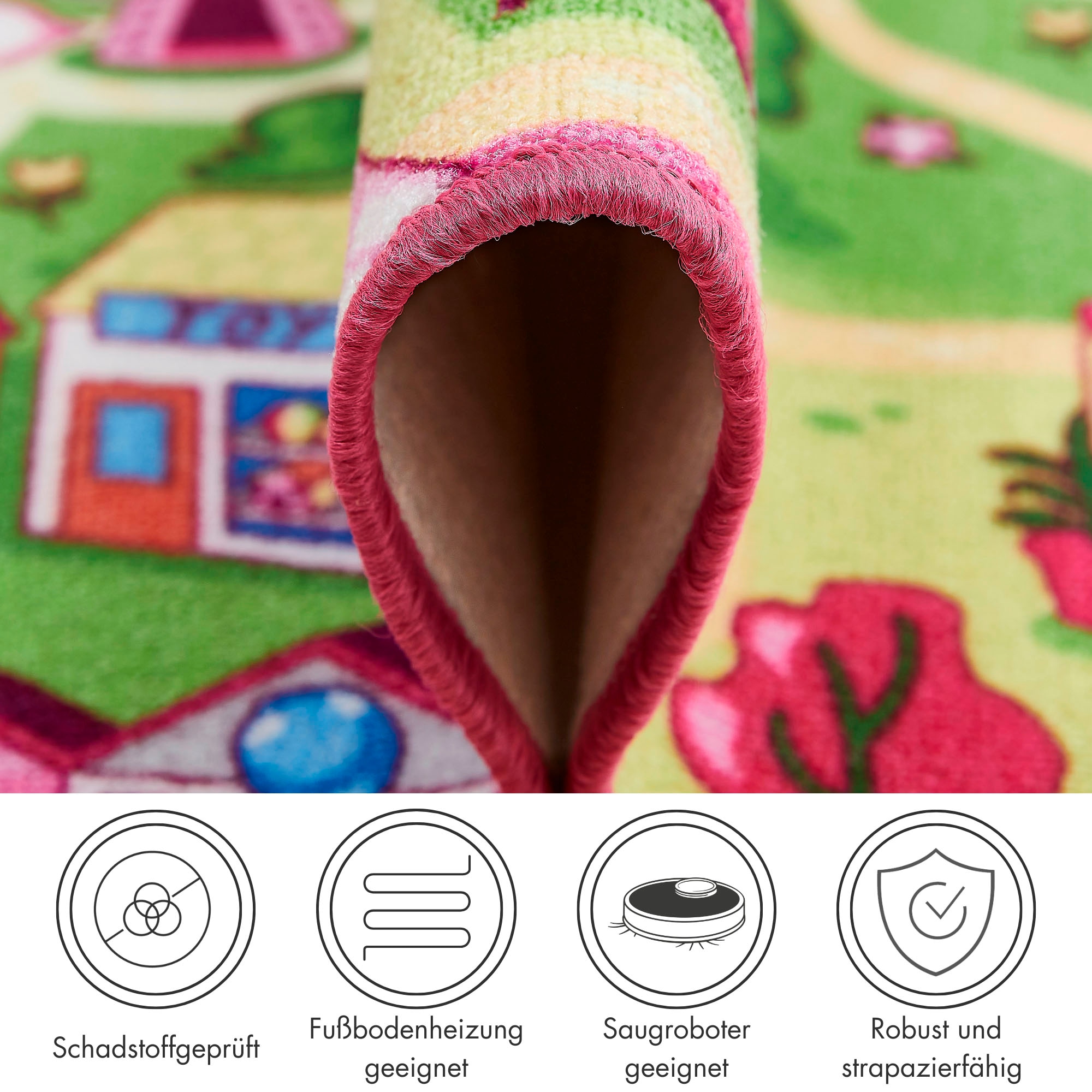 Andiamo Kinderteppich »Straße Lagerräumung«, rechteckig, 5 mm Höhe, Straßen-Spiel-Teppich, Sonderposten, für Mädchen & Jungen