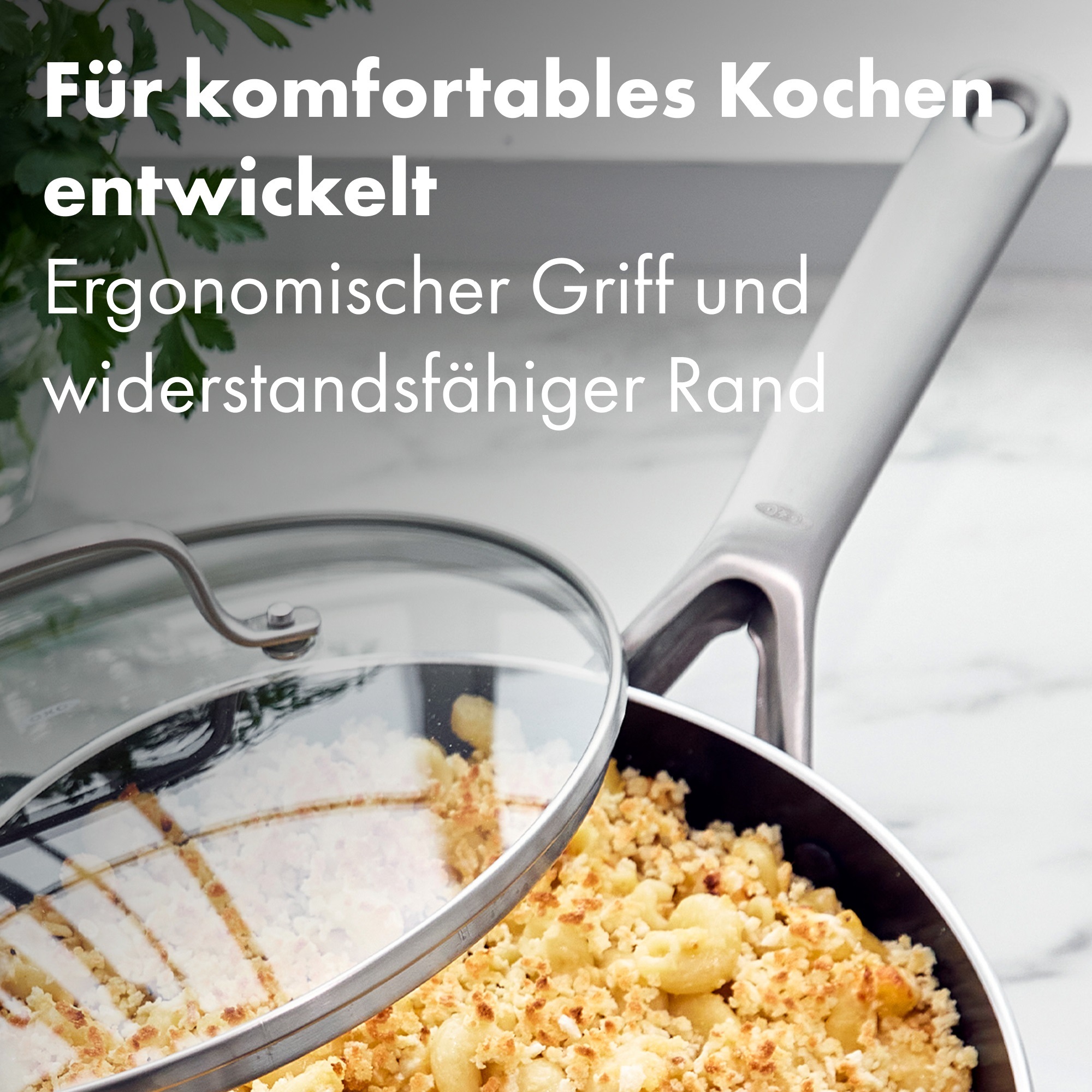 OXO Good Grips Bratpfanne »Antihaft-Agility Schmorpfanne mit Deckel« Aluminium 1 tlg. vom sanften Schmoren bis zur Sauce, Kochen im Alltag mühelos gemacht