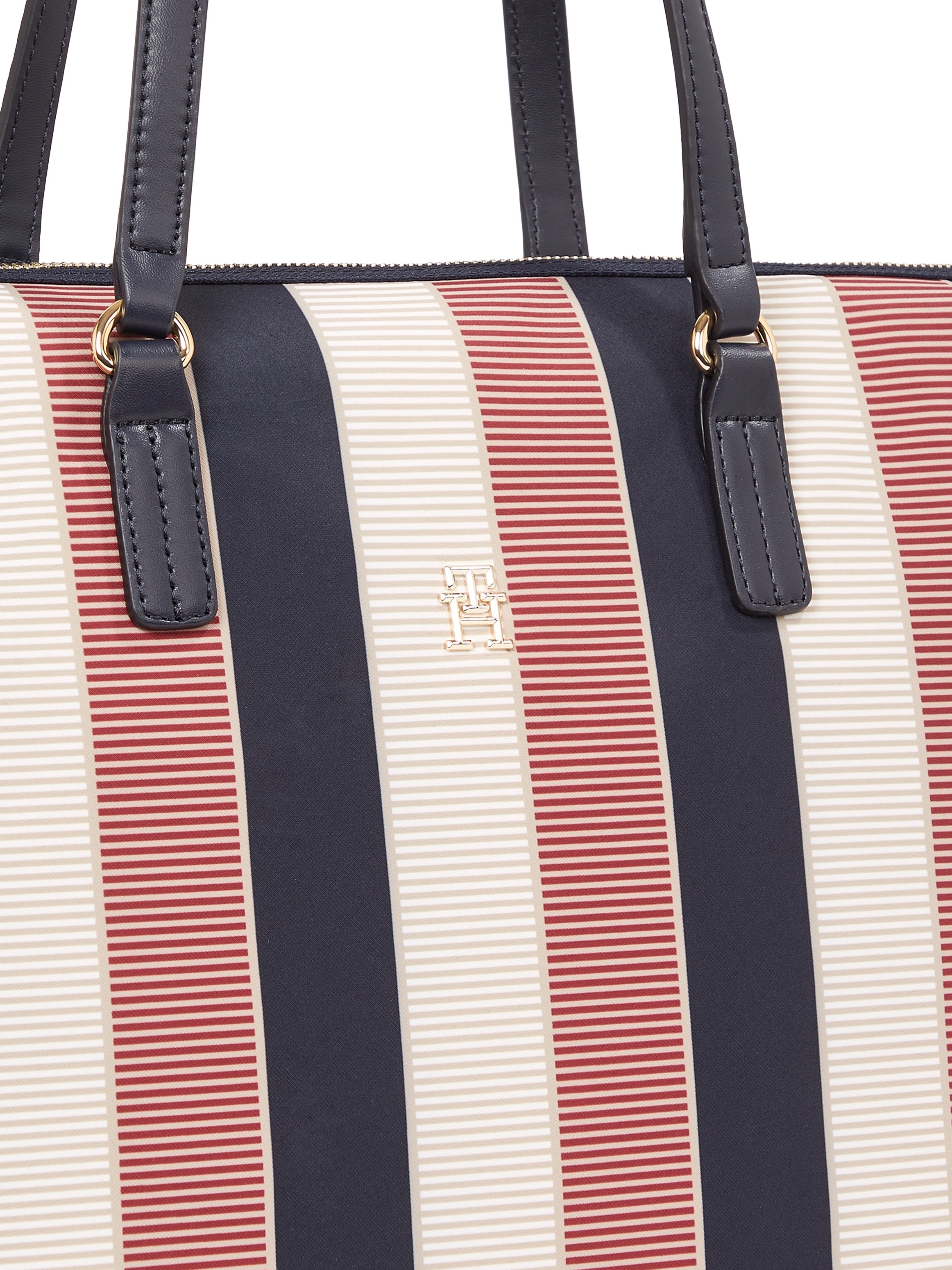 Tommy Hilfiger Shopper »POPPY TOTE STRIPE Tote«, Umhängetasche, Henkeltasche, Schultertasche in gestreiftem Look