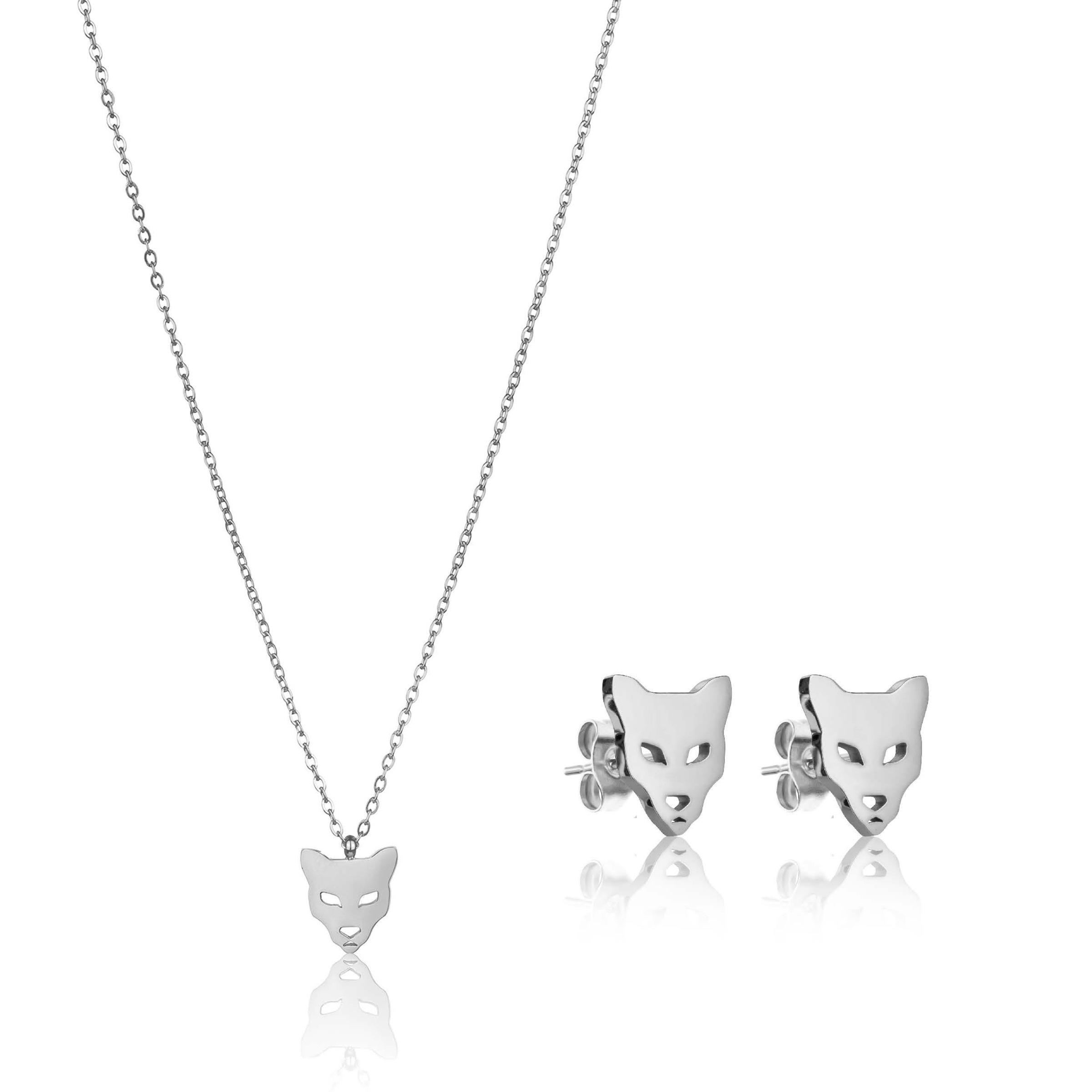 Ohrring und Ketten Set MARC LAUDER "MS001S", silber, Schmuck_Sets, Damen, 44.5cm-49.5cm, Edelstahl, 44.5cm-49.5cm