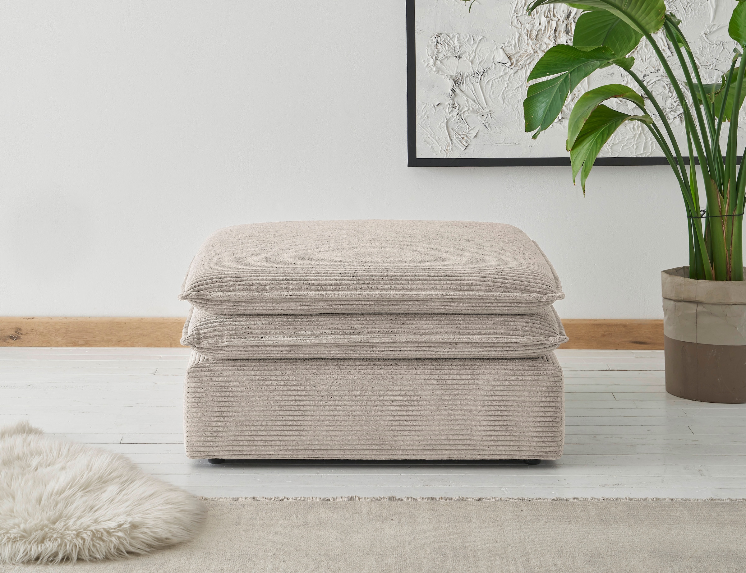 Home affaire Hocker "PIAGGE" Hochwertiger Cord, passend zum Loveseat PIAGGE günstig online kaufen