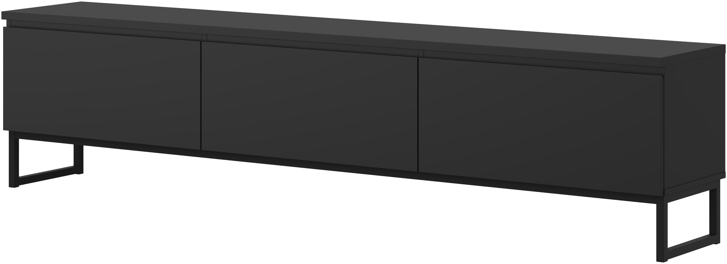 OTTO home Lowboard »Modo II, Breite 200 cm, modernes griffloses Lowboard 3 Klappen« TV-Kommode mit viel Stauraum, Metallkufen