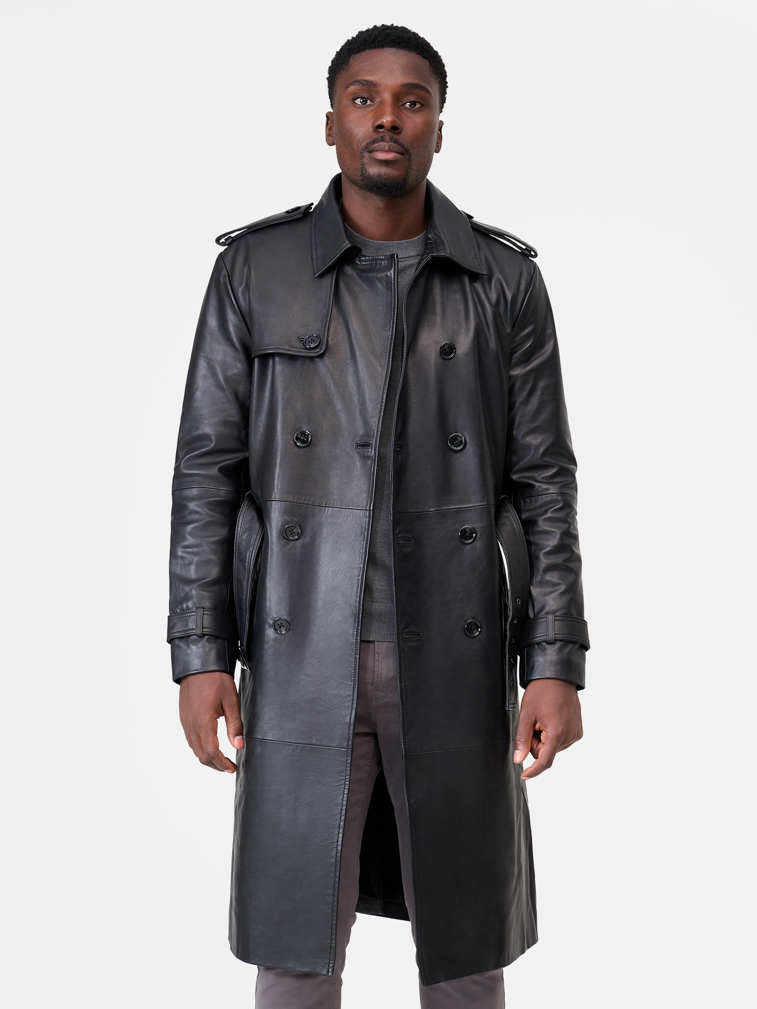 RICANO Trenchcoat »Ledermantel Domenico« Handgefertigt aus echtem Leder