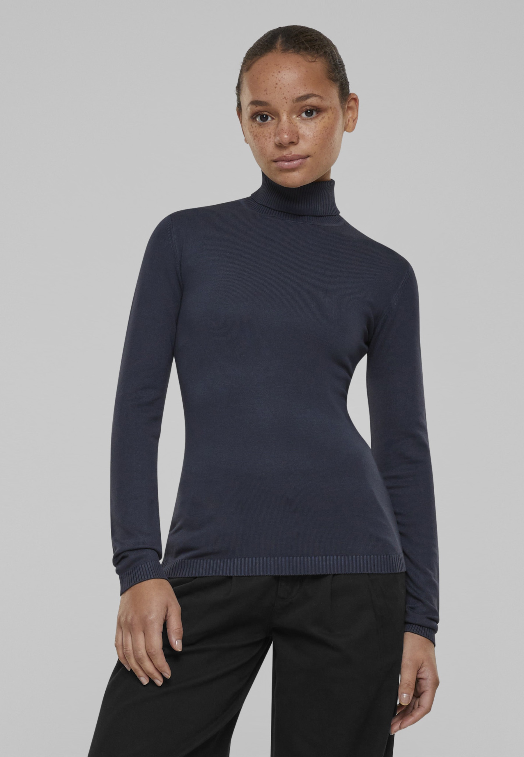 URBAN CLASSICS Sweatshirt »Urban Classics Damen Ladies Knitted Turtleneck Sweater«, 1 Stk.
